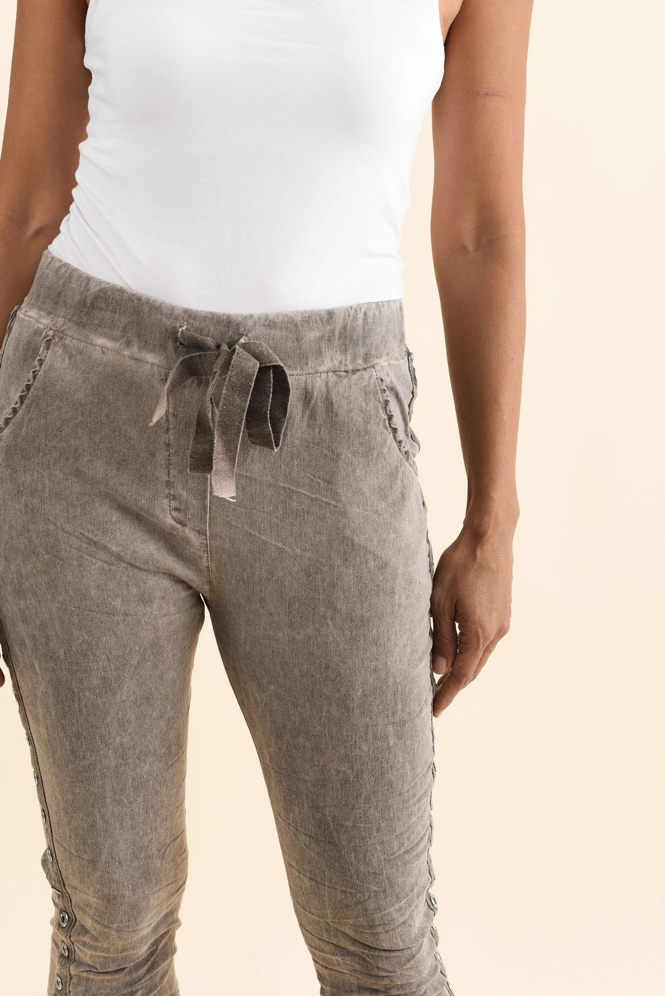 Jaya Mocha Drawstring Pants - Image 5