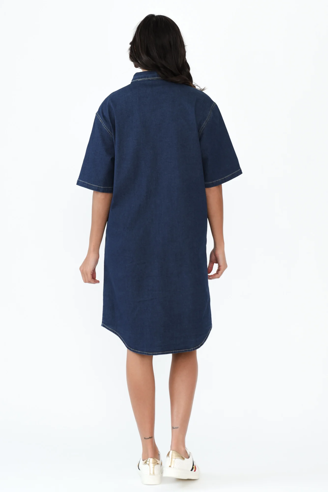 Jenna Blue Denim Shirt Dress - Image 5