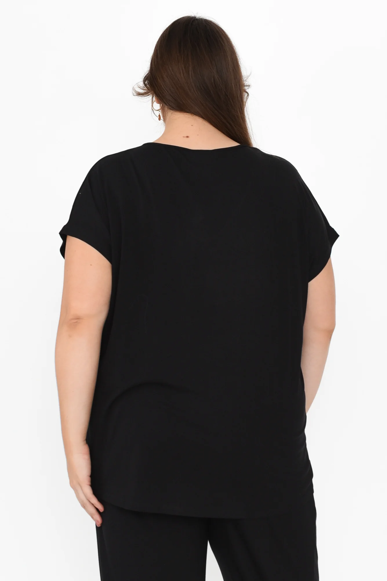 Jenner Black V Neck Tee - Image 11