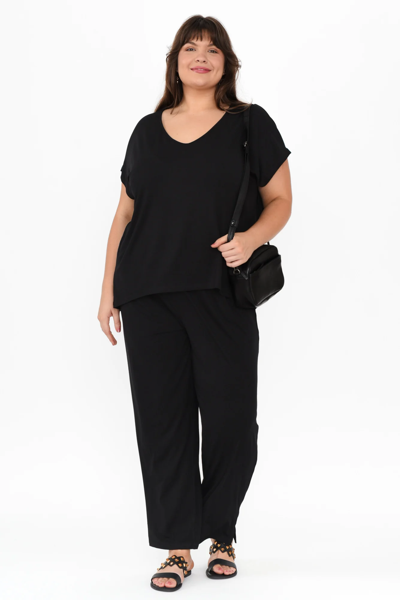 Jenner Black V Neck Tee - Image 12