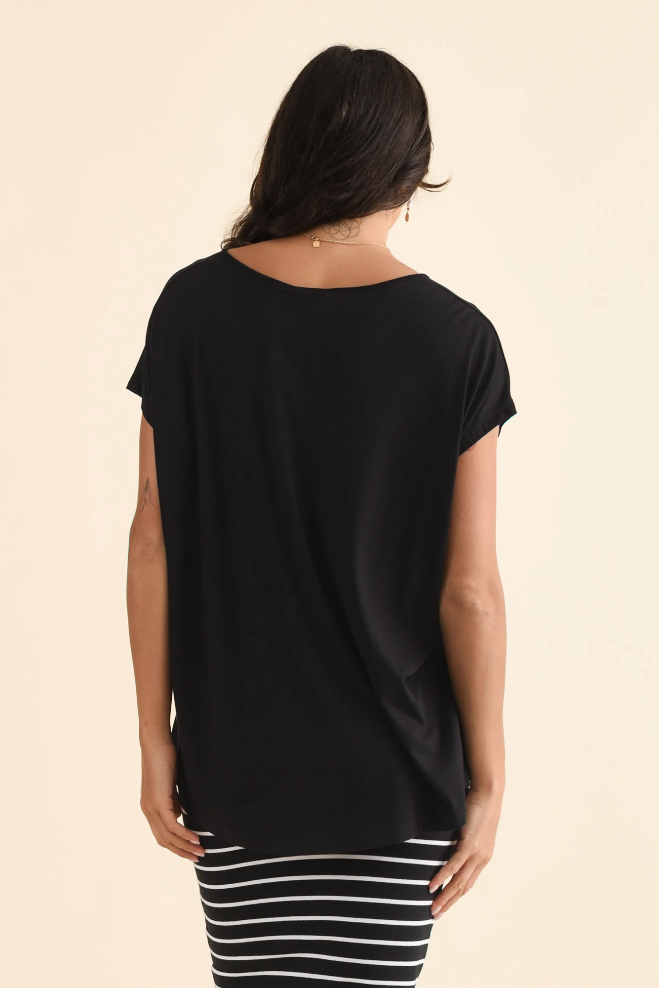Jenner Black V Neck Tee - Image 5