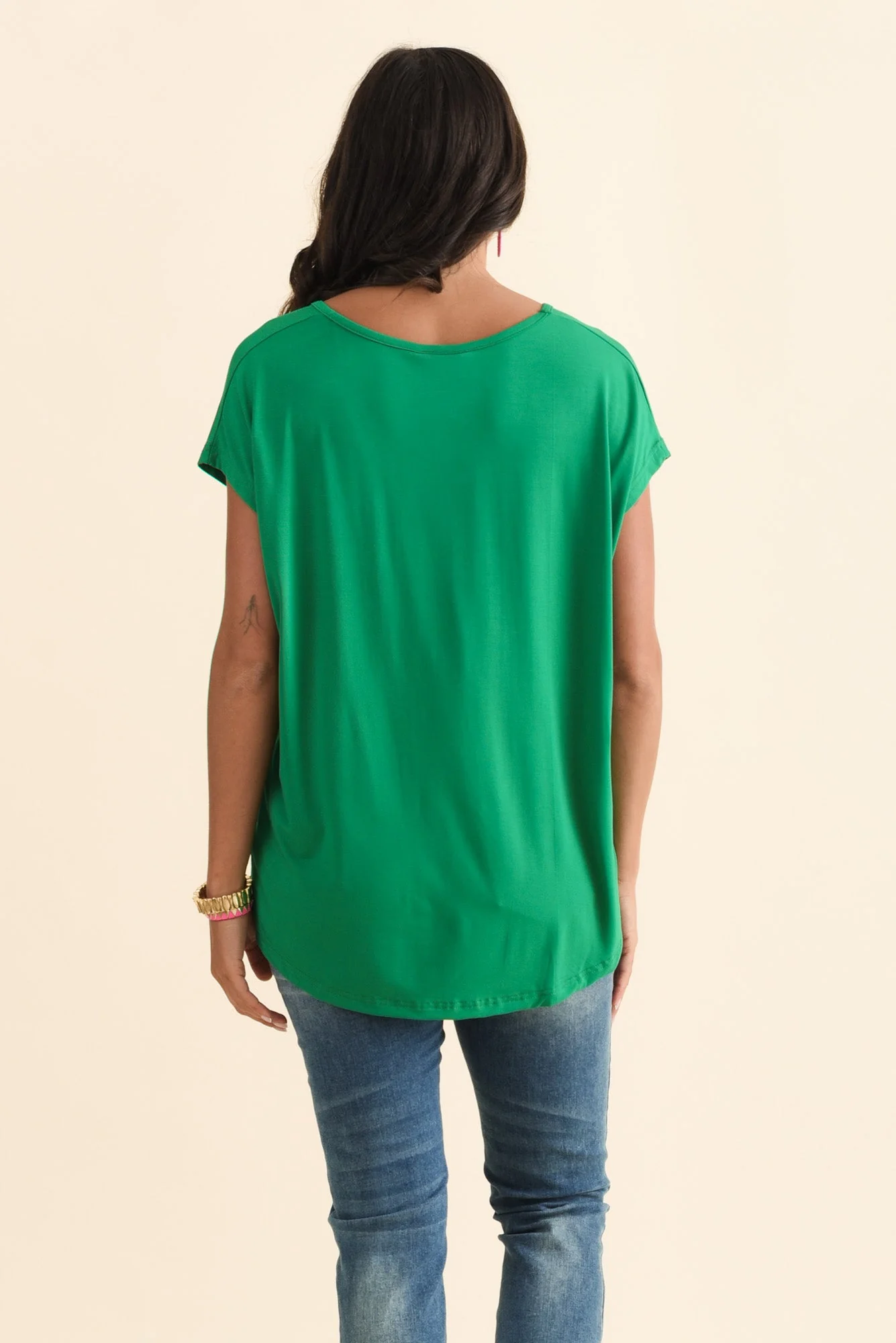 Jenner Green V Neck Tee - Image 5