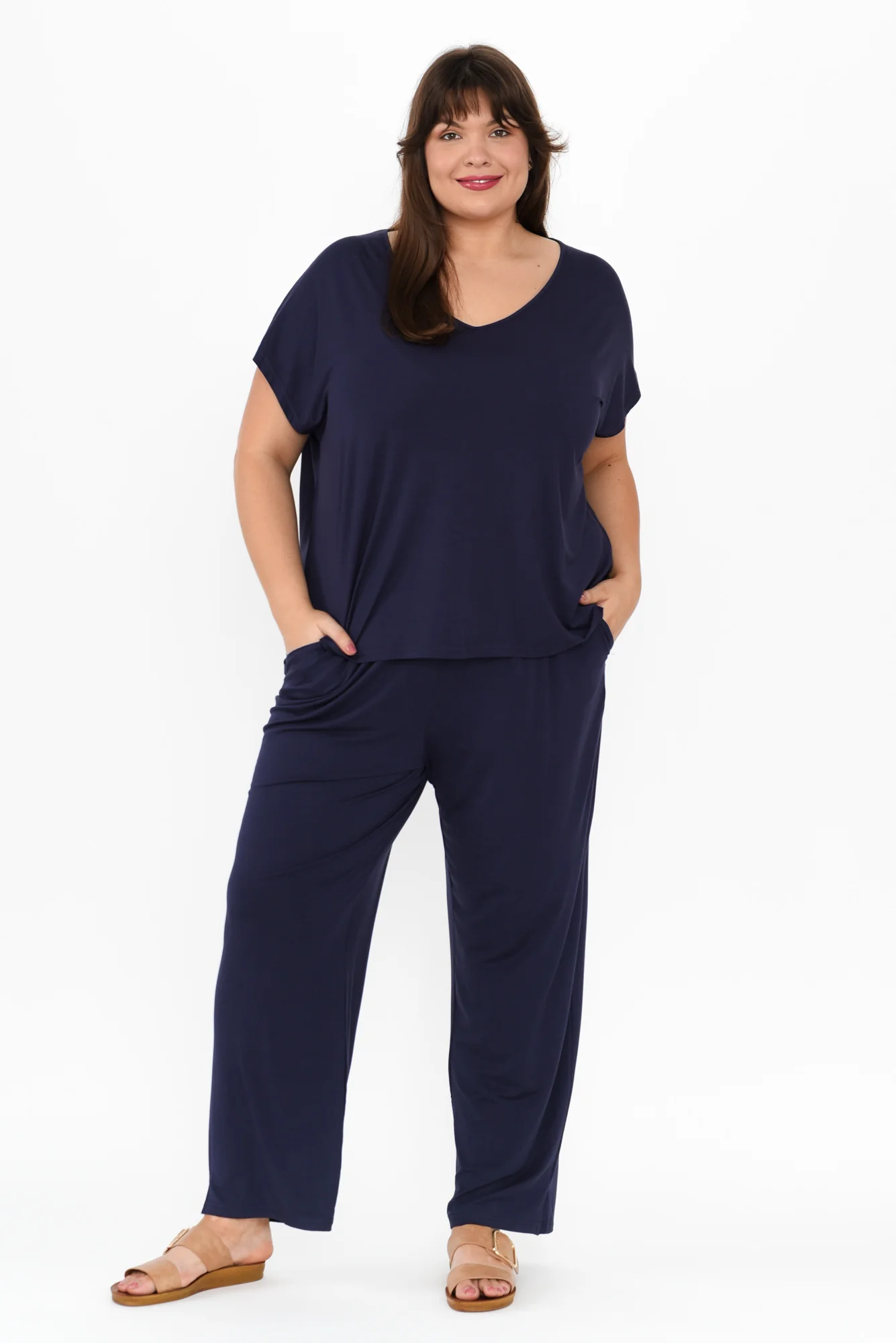 Jenner Navy V Neck Tee - Image 11