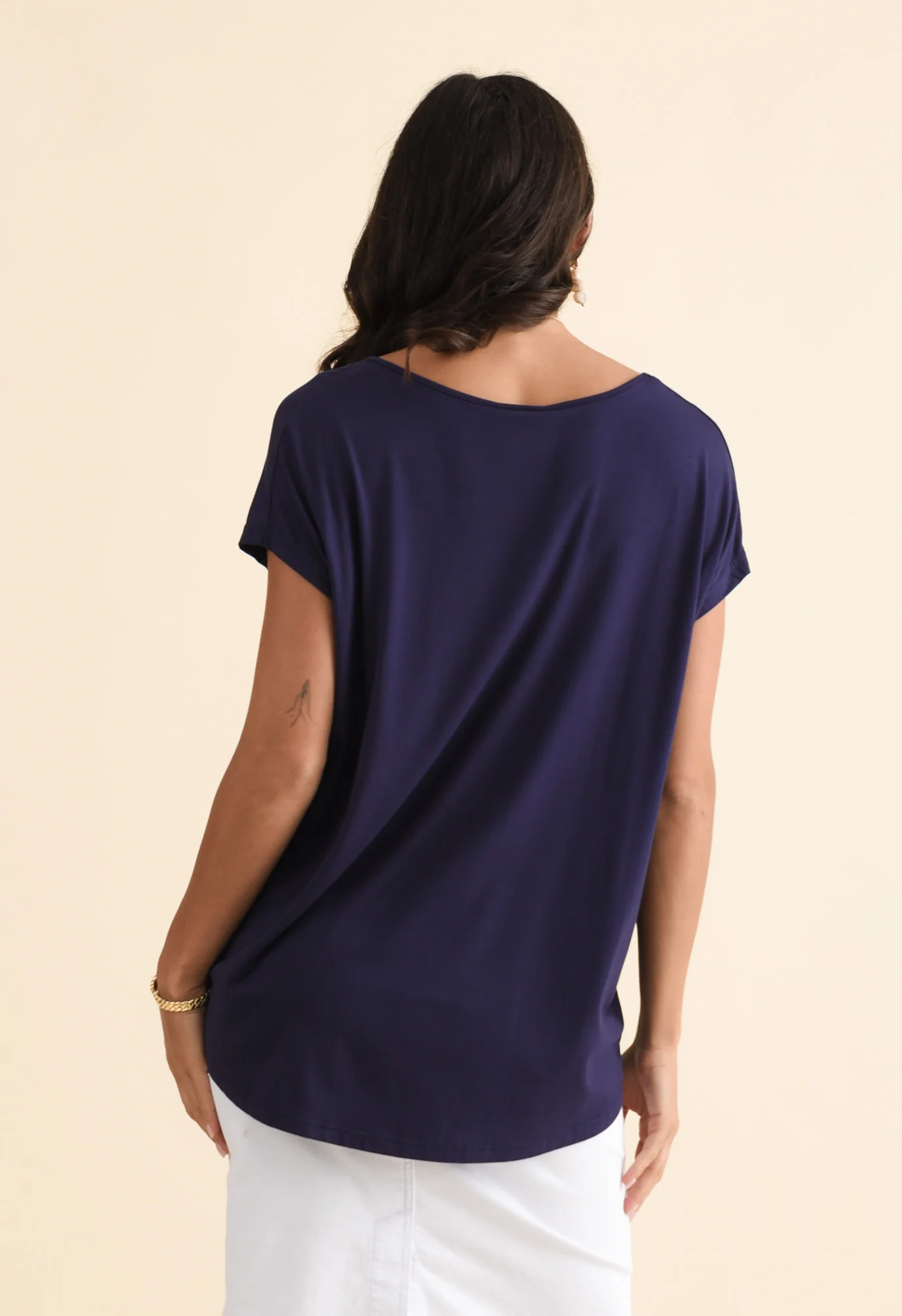 Jenner Navy V Neck Tee - Image 4
