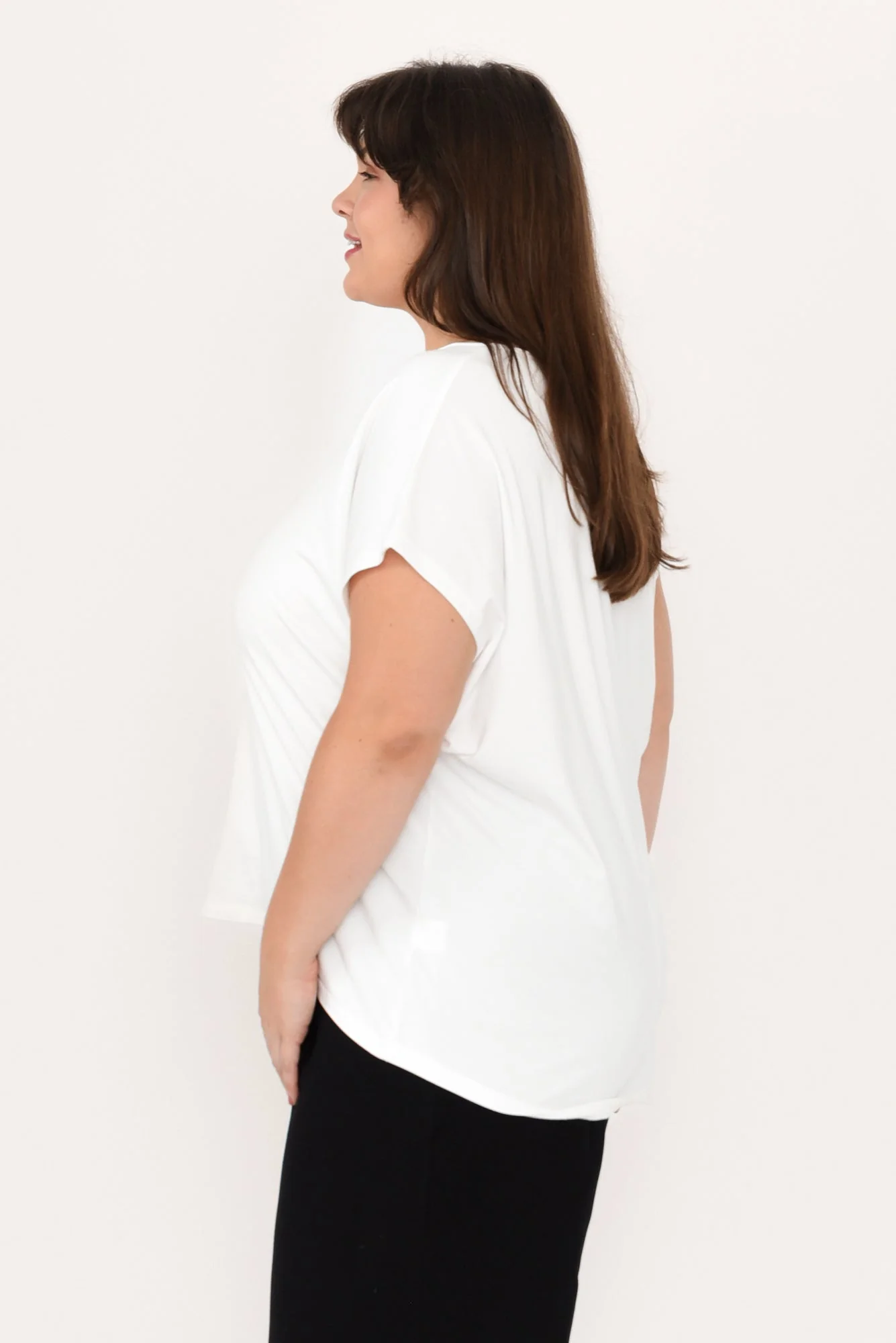 Jenner White V Neck Tee - Image 9