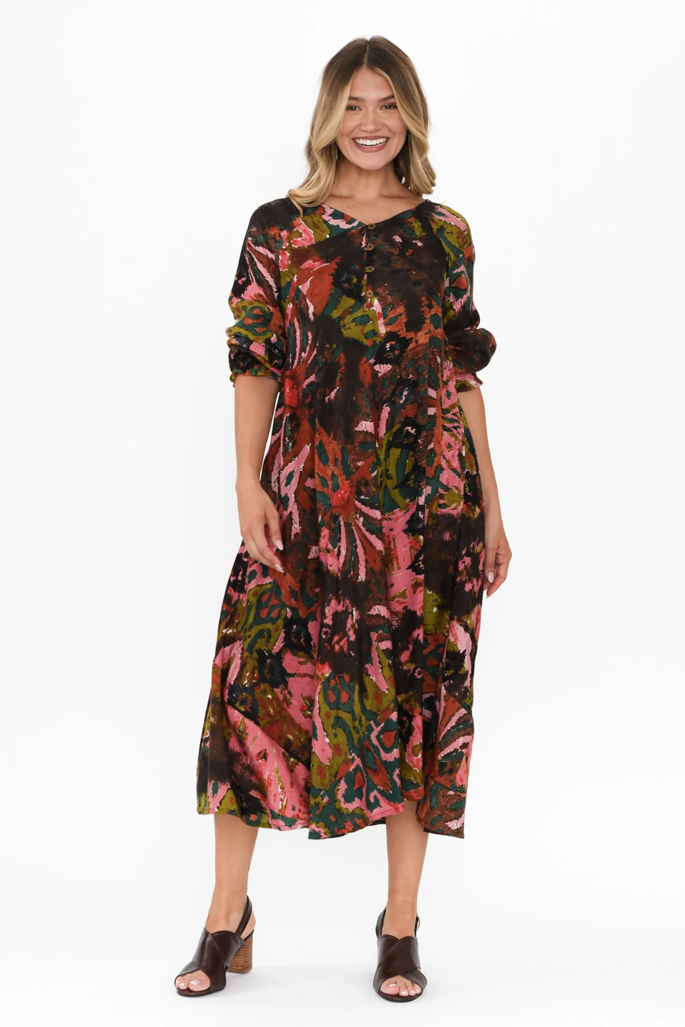 Jillian Pink Abstract Pocket Dress - Image 6