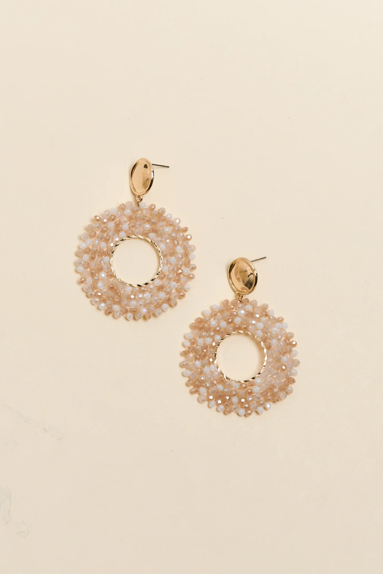 Jing Pink Bead Drop Earrings - Image 2