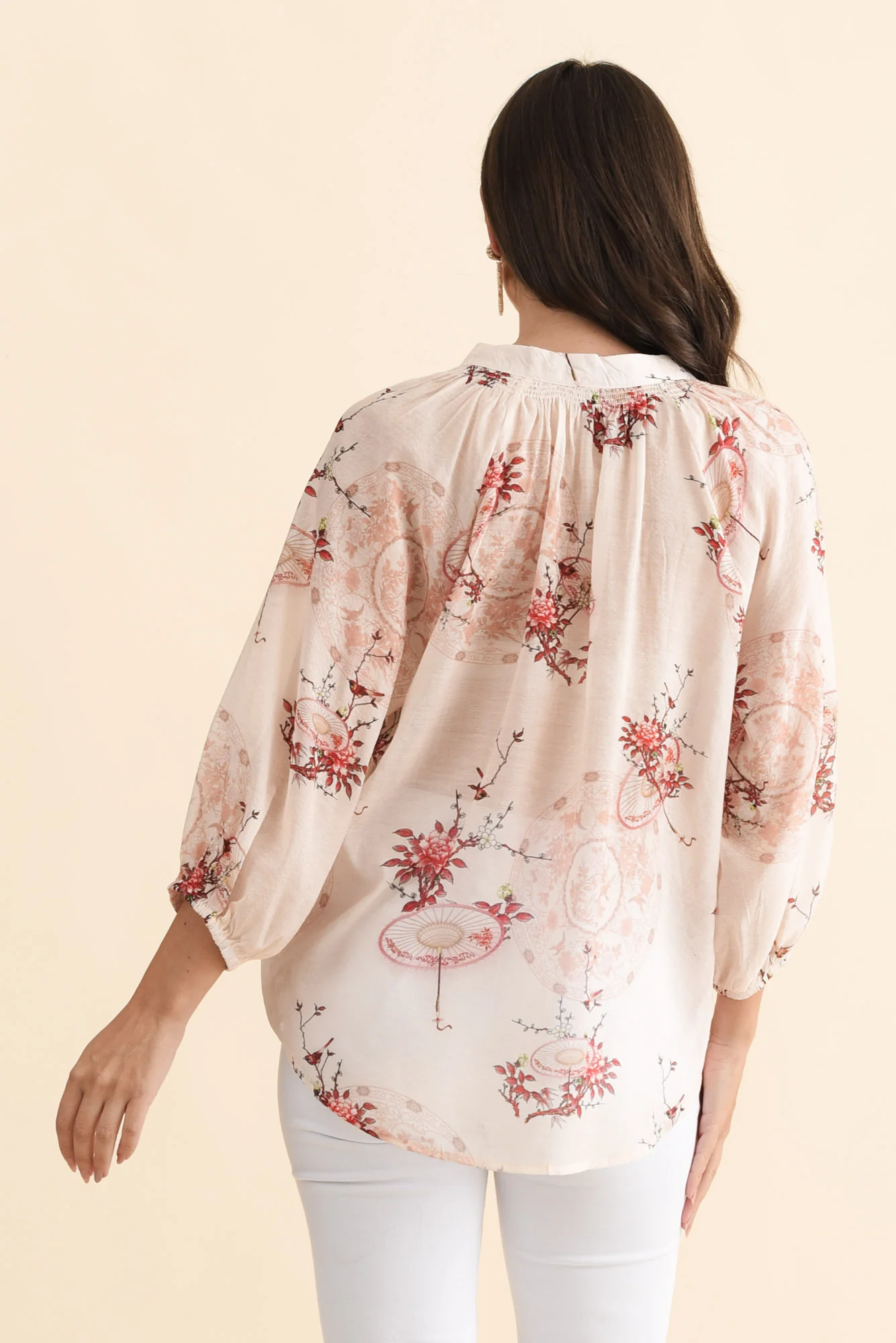Joelle Apricot Garden Cotton Tie Top - Image 4