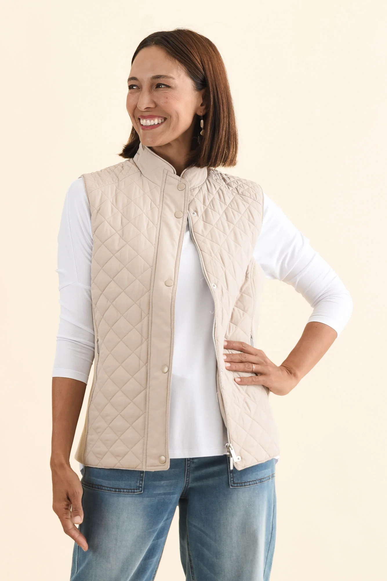 Joey Cream Puffer Vest