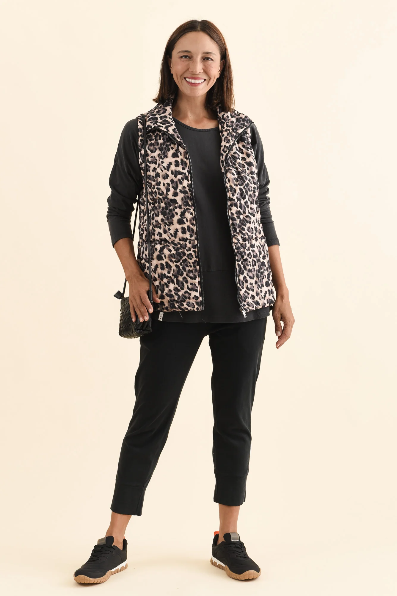 Johnny Brown Leopard Puffer Vest - Image 3