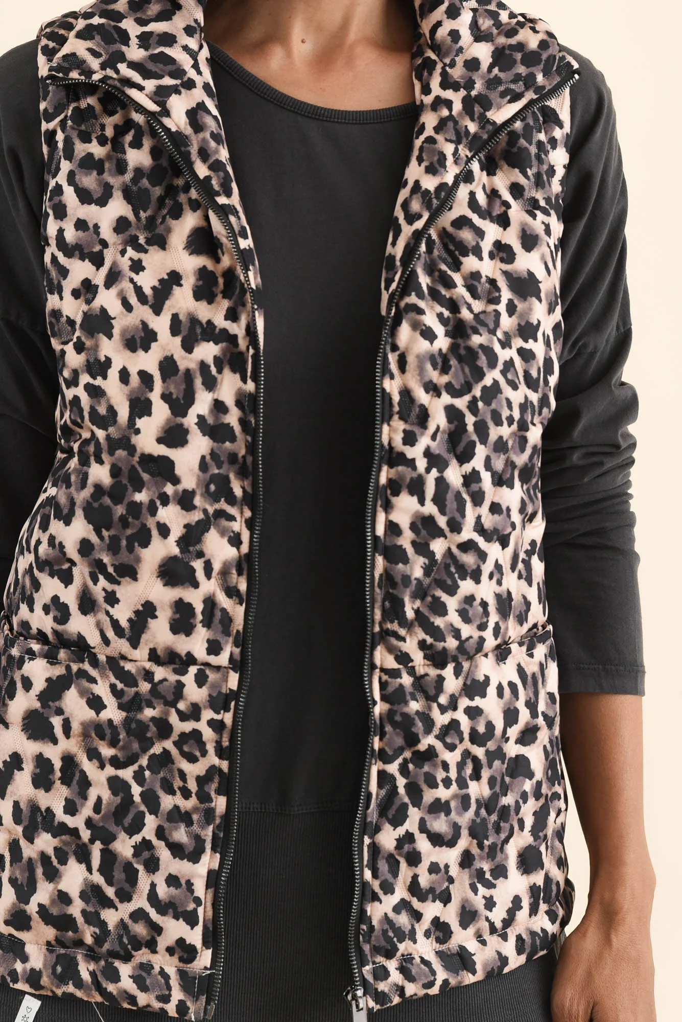 Johnny Brown Leopard Puffer Vest - Image 6