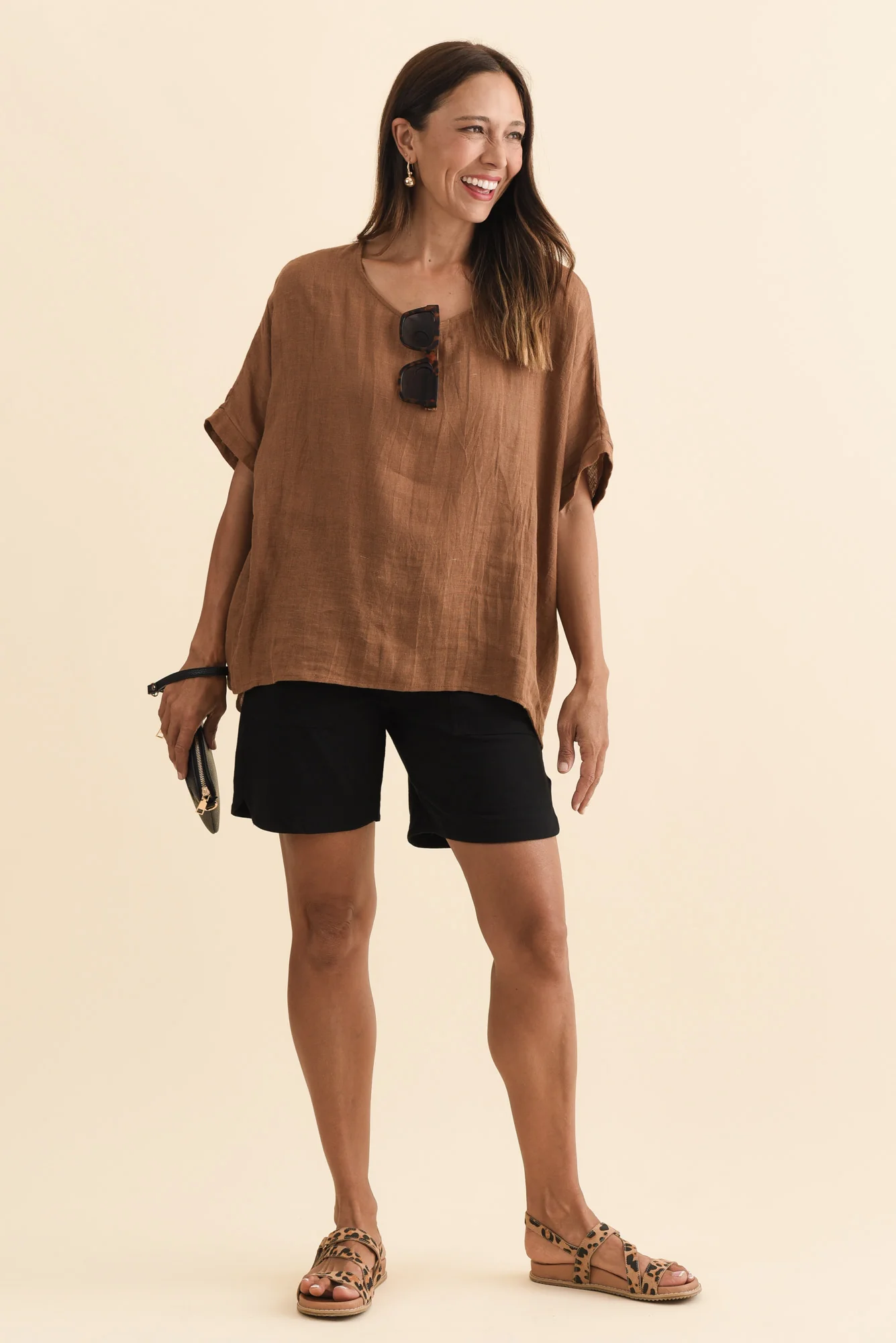 Jonah Black Cotton Drawstring Shorts - Image 2