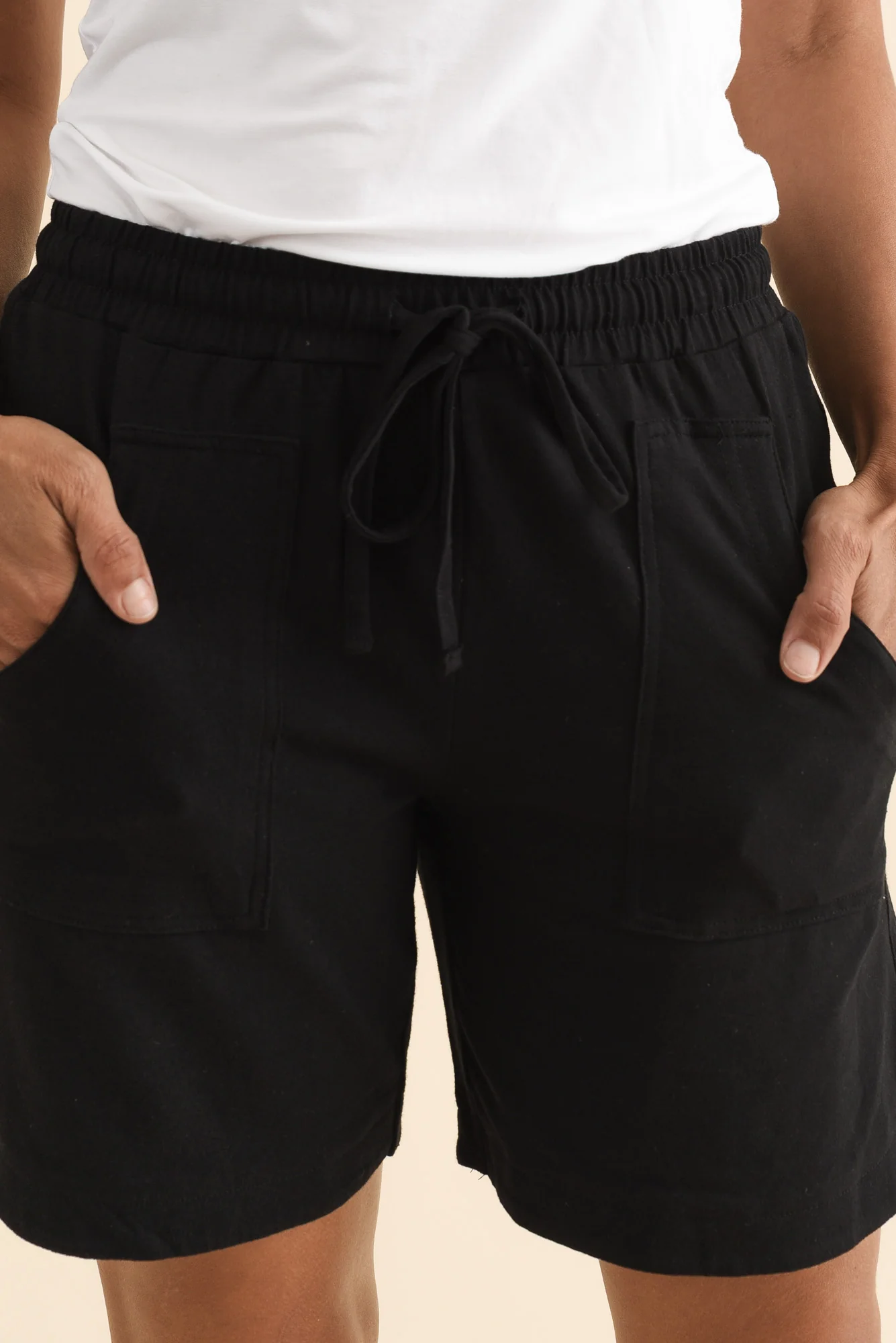 Jonah Black Cotton Drawstring Shorts - Image 5