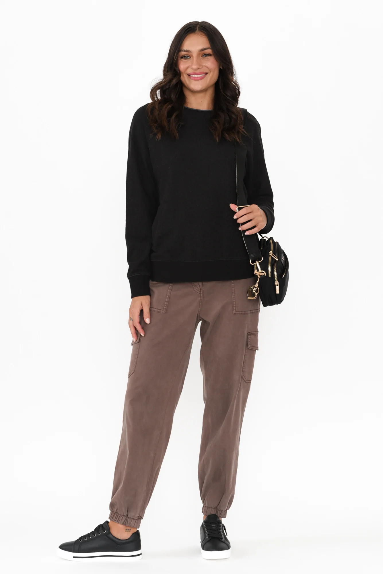 Julia Washed Black Cotton Sweatshirt - Image 3