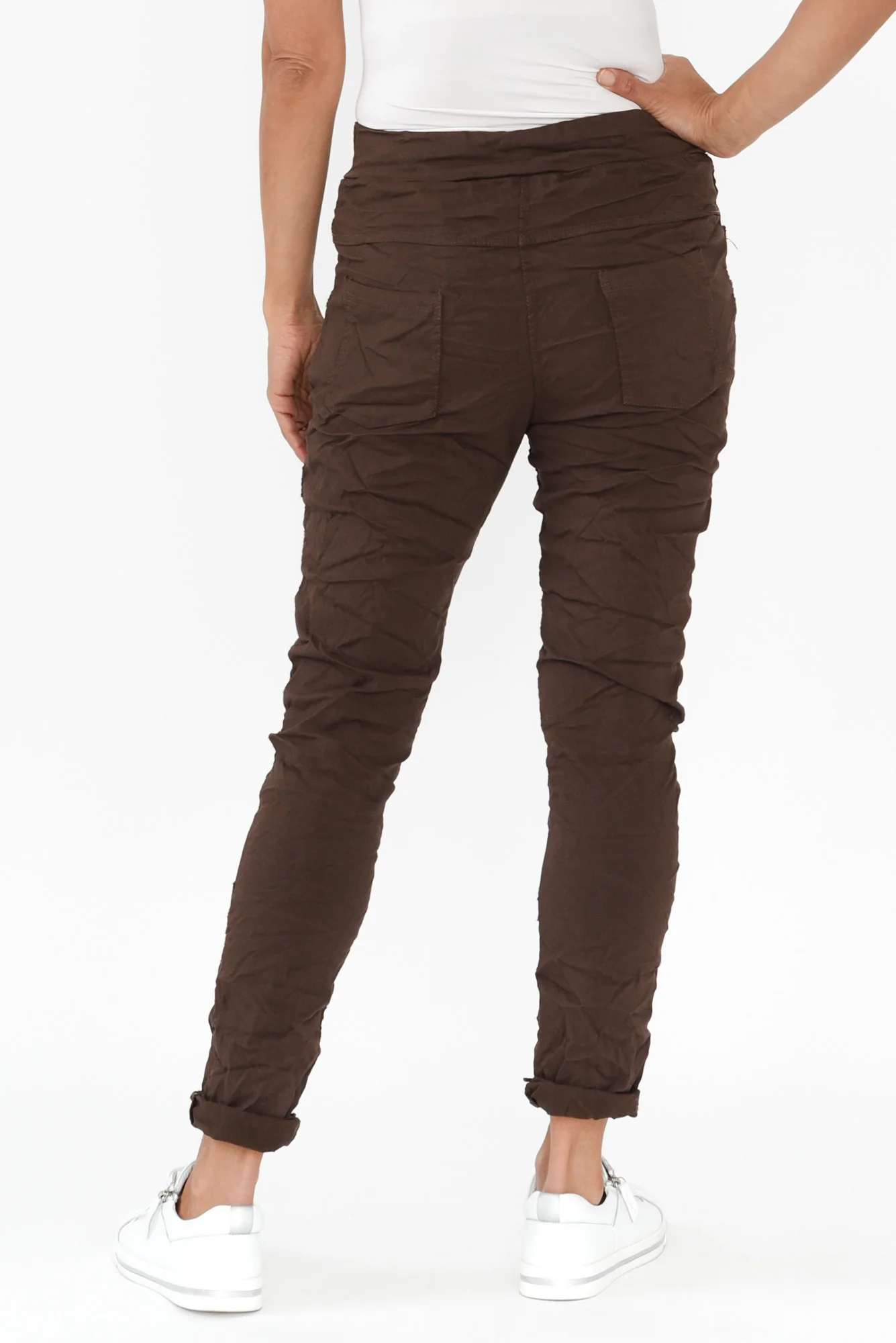 Kaia Chocolate Embroidered Drawstring Pants - Image 4