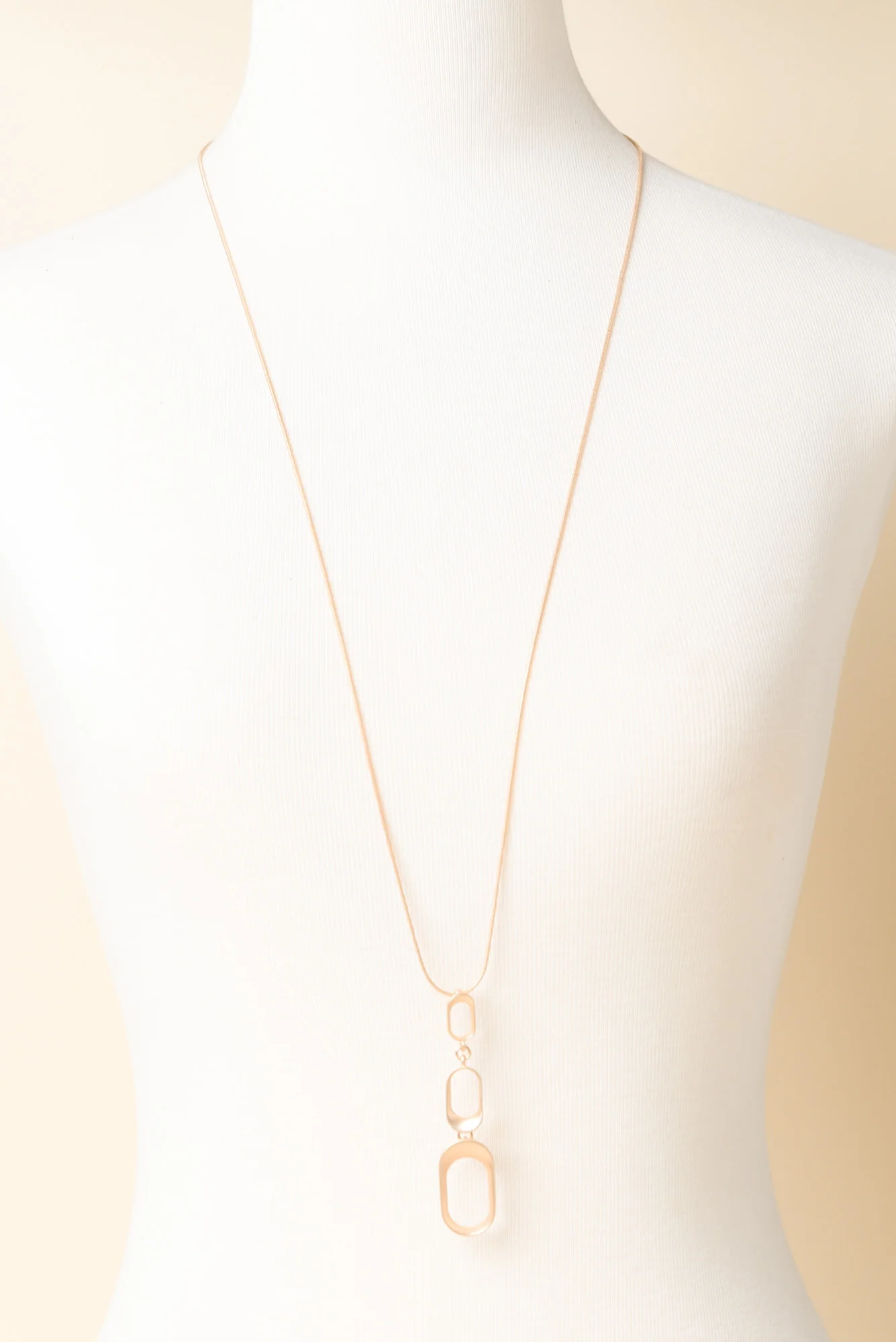 Kalinda Gold Oval Tiered Necklace - Image 2