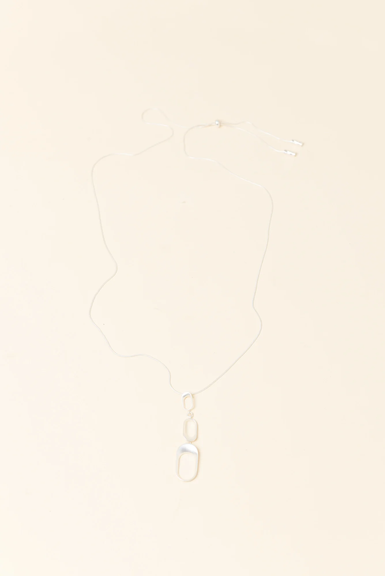 Kalinda Silver Oval Tiered Necklace