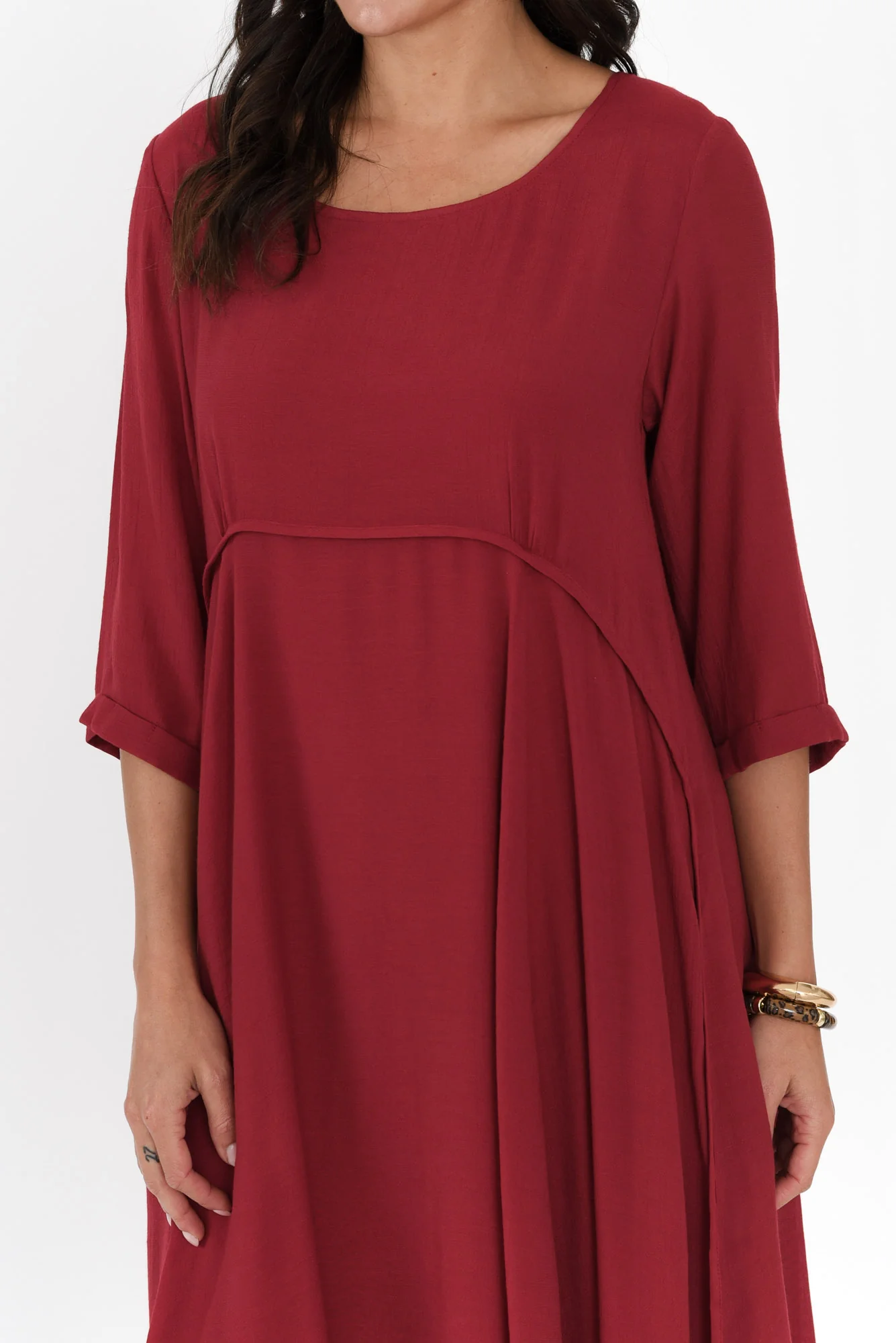 Karina Red Crescent Dress - Image 5
