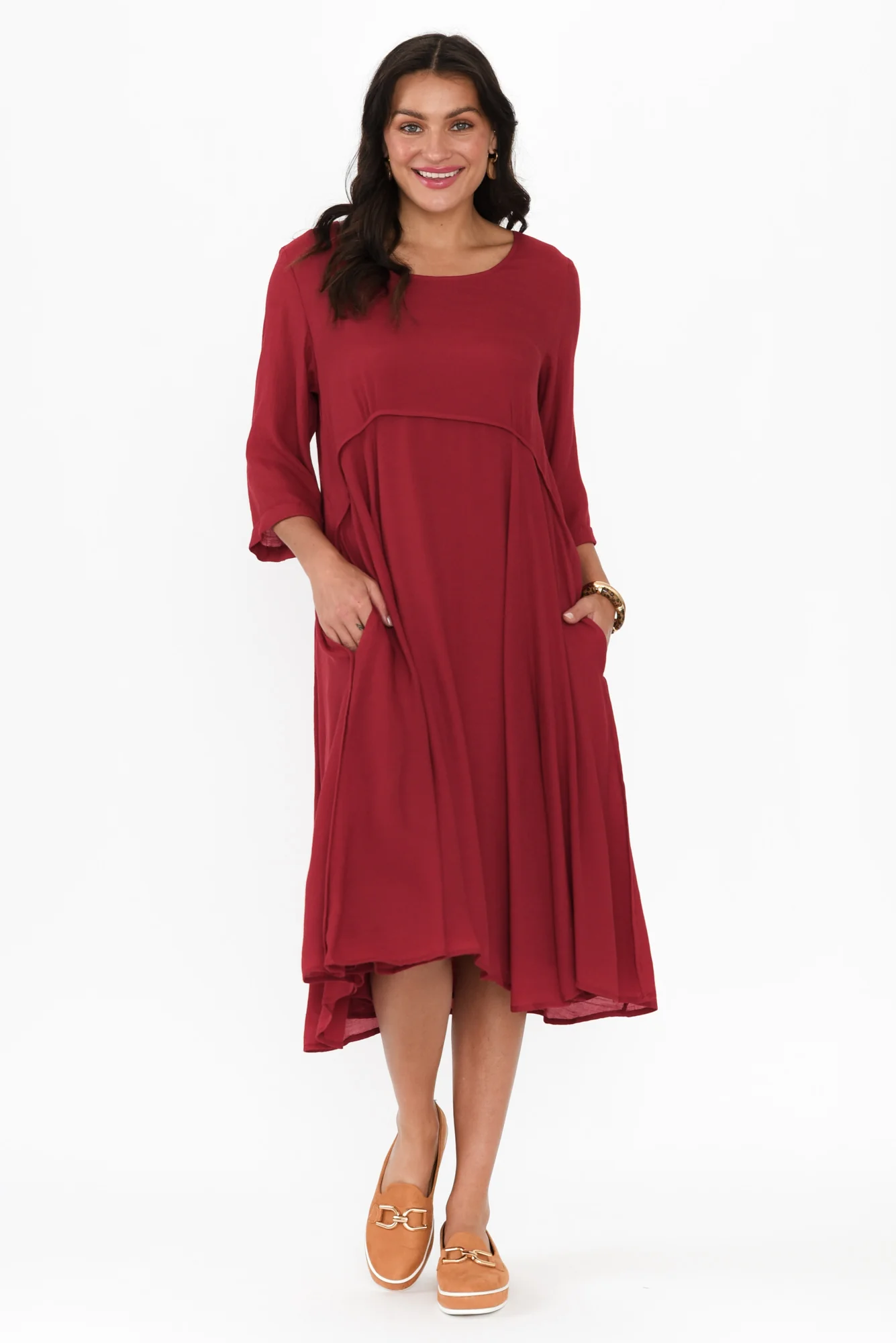 Karina Red Crescent Dress - Image 6
