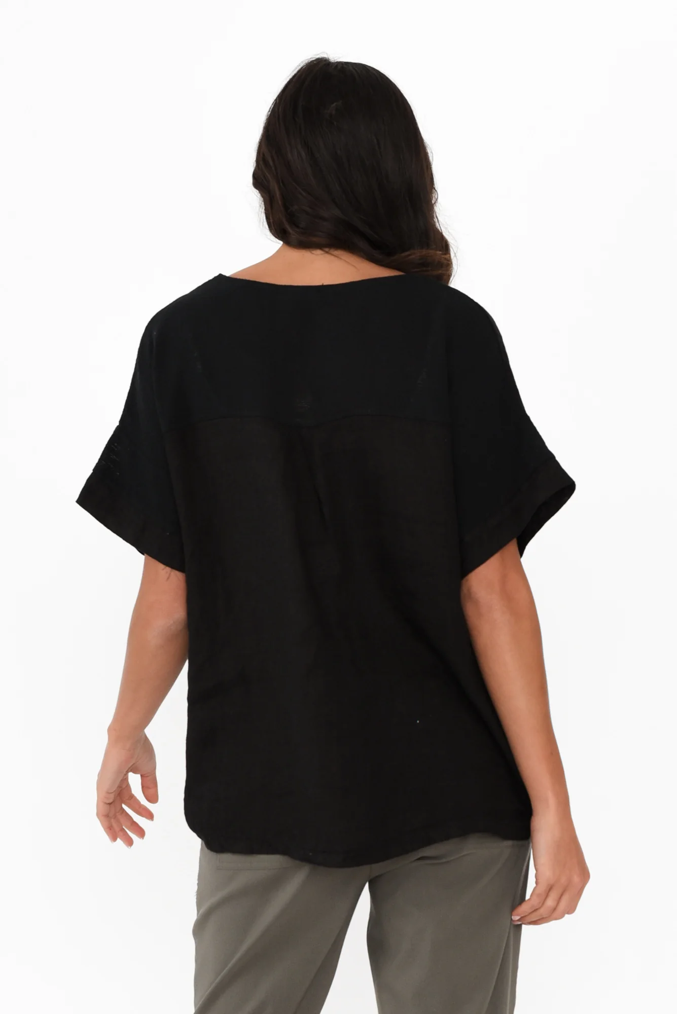 Kaya Black Linen Top - Image 4