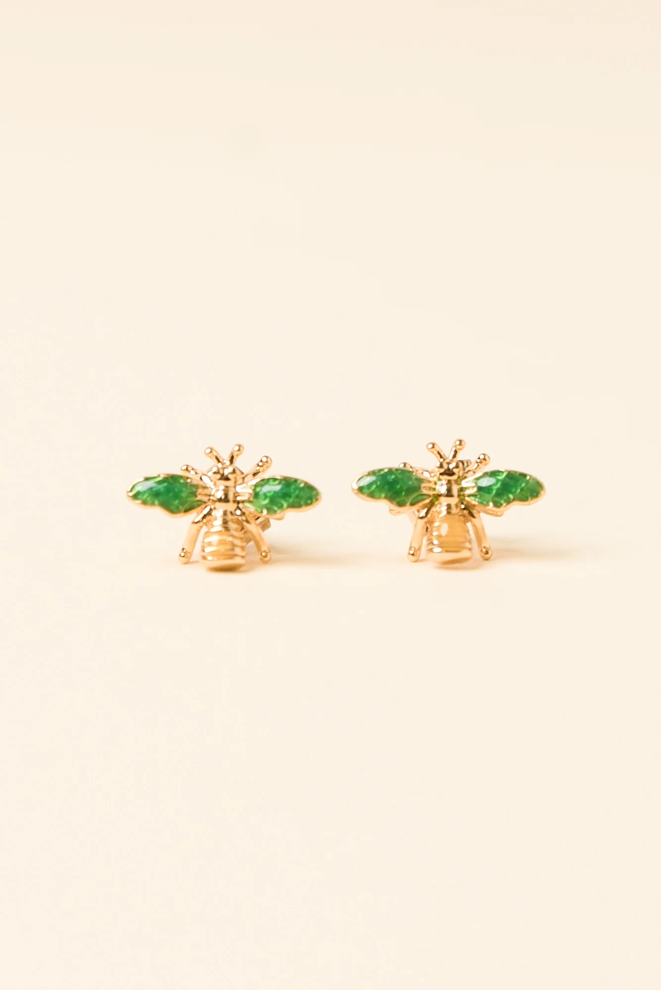 Kaylin Emerald Bee Stud Earrings