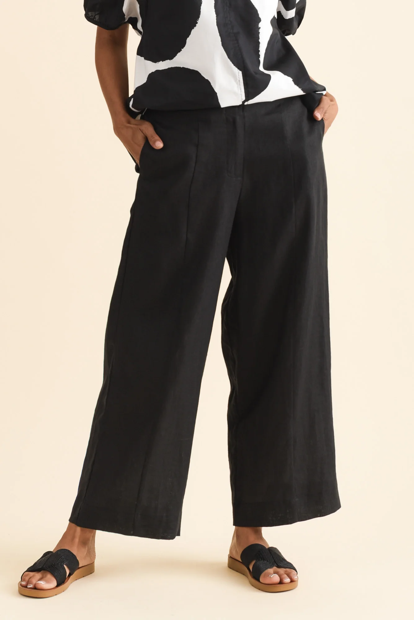 Keegan Black Linen Pocket Pants