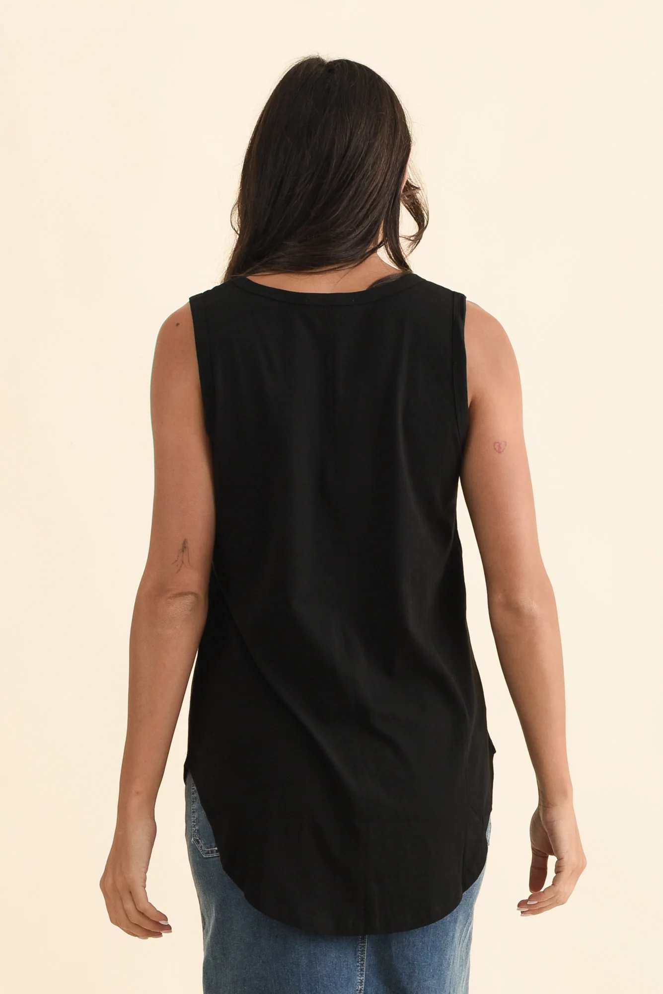 Keira Black Cotton Tank - Image 4
