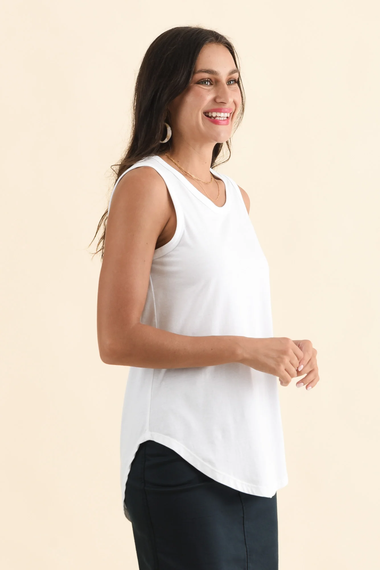 Keira White Cotton Tank - Image 3