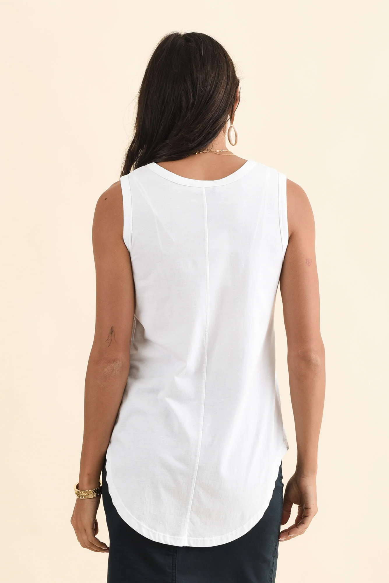 Keira White Cotton Tank - Image 4