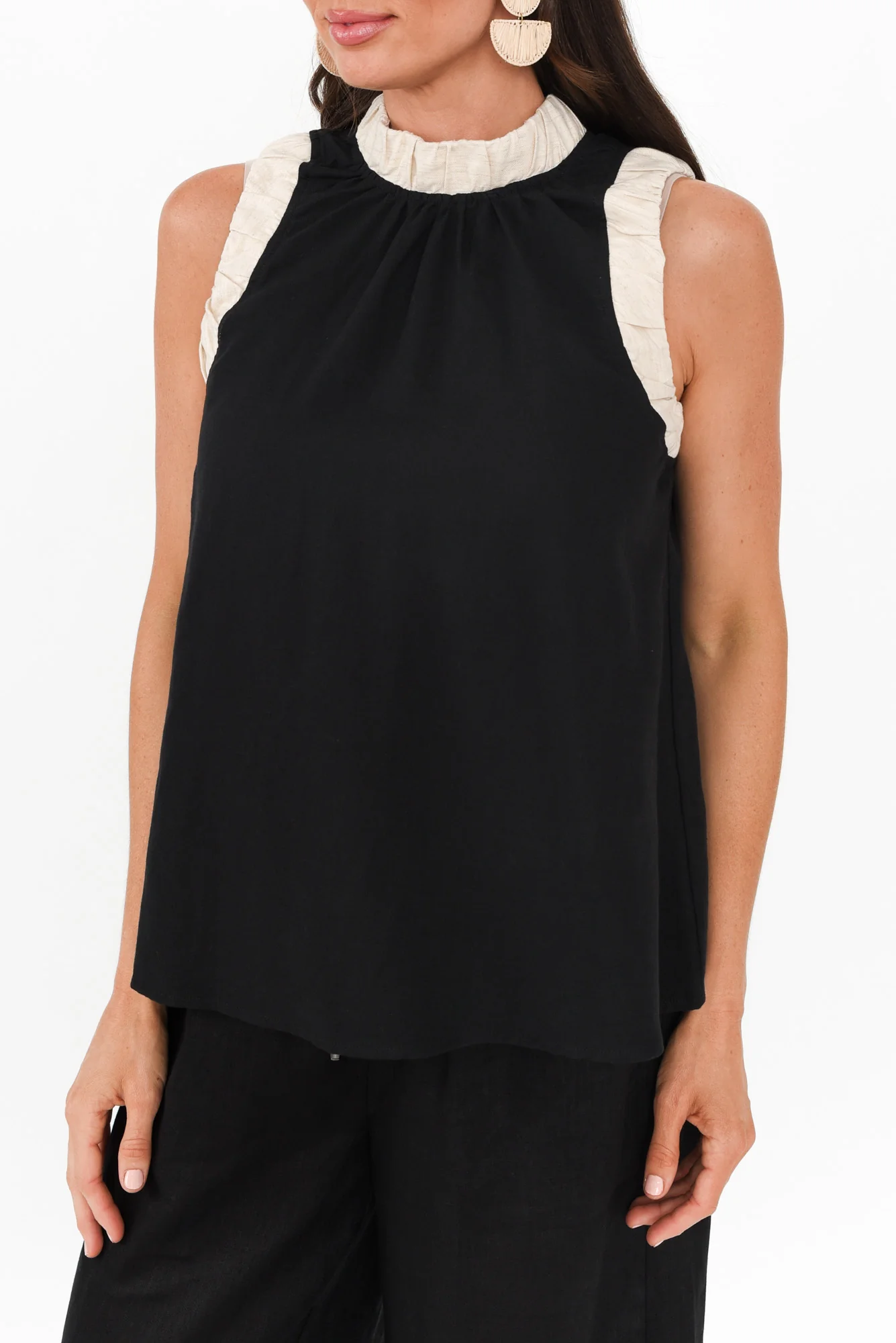 Kelley Black Trim Cotton Blend Tank - Image 6