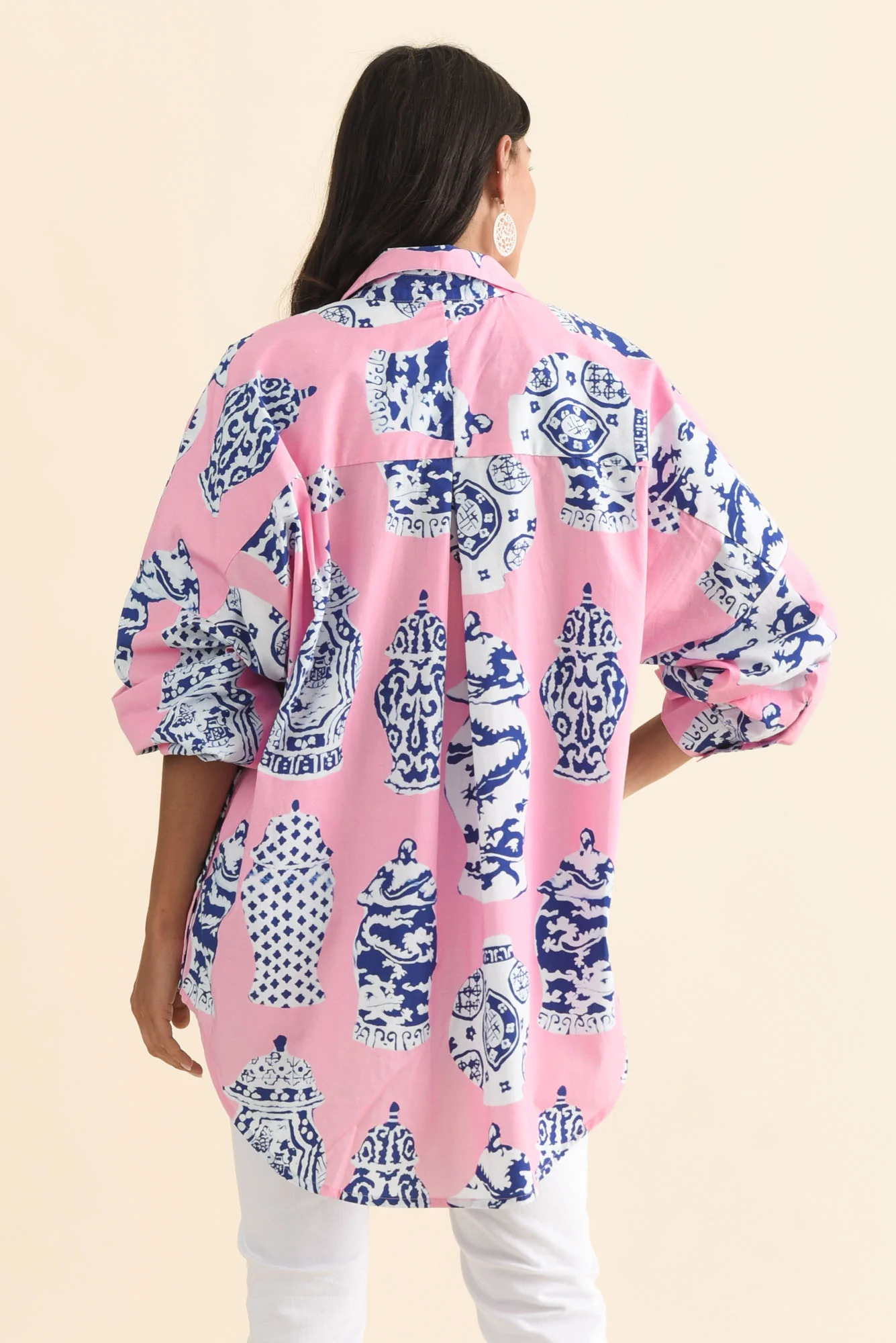 Kendy Pink Pottery Cotton Shirt - Image 4