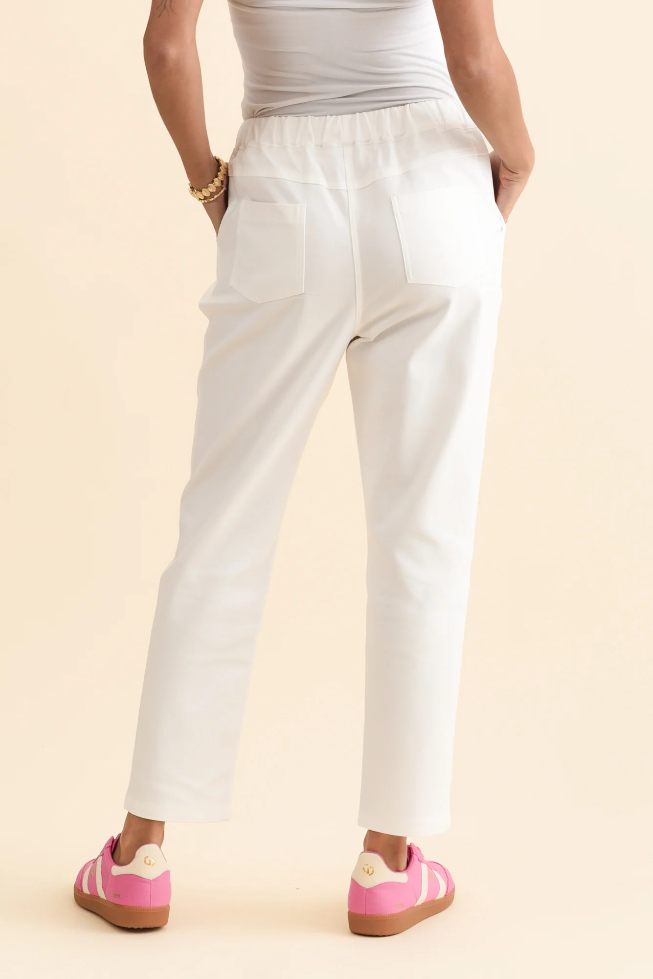 Kenzie White Drawstring Pants - Image 4