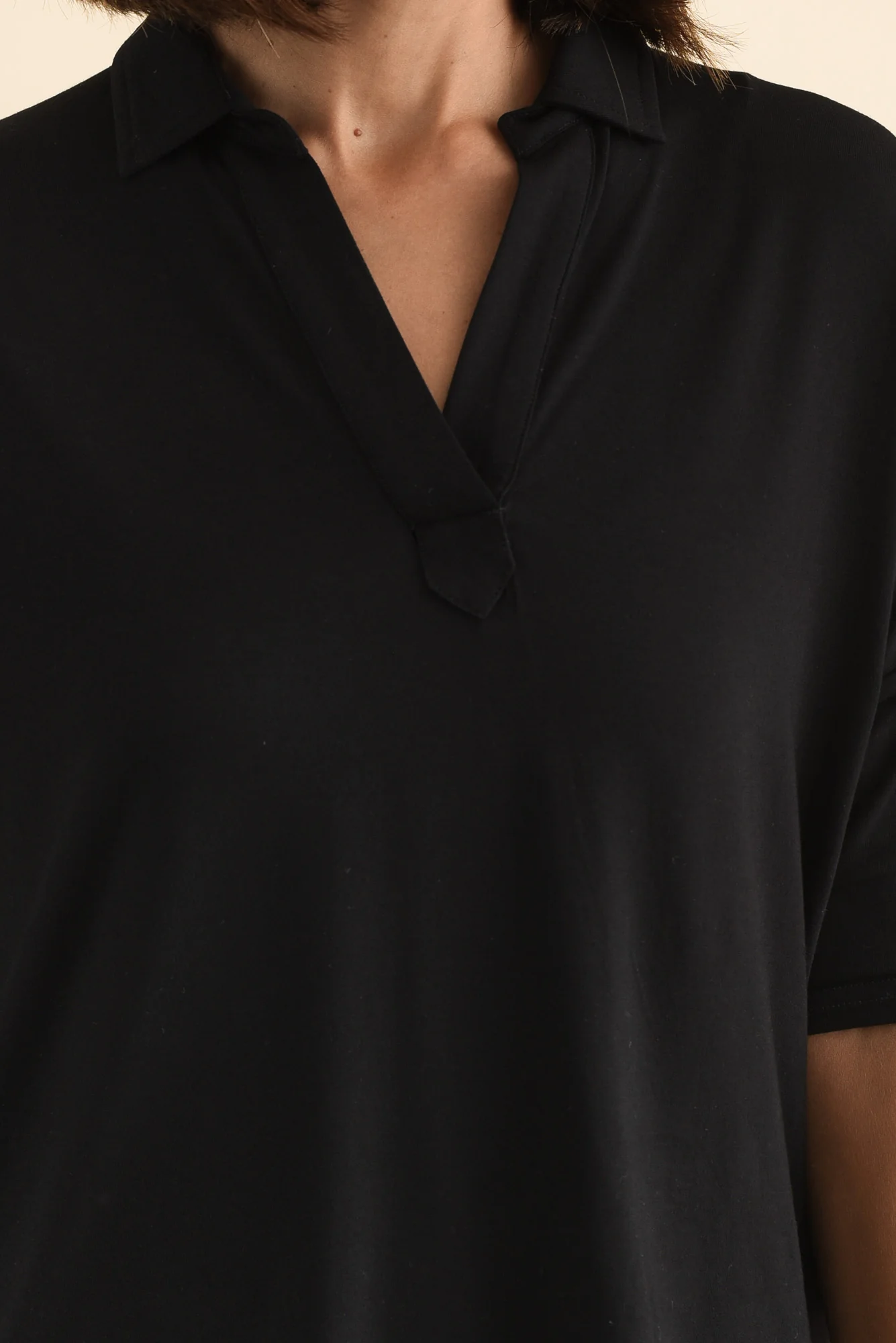 Khan Black Collared Polo Top - Image 5