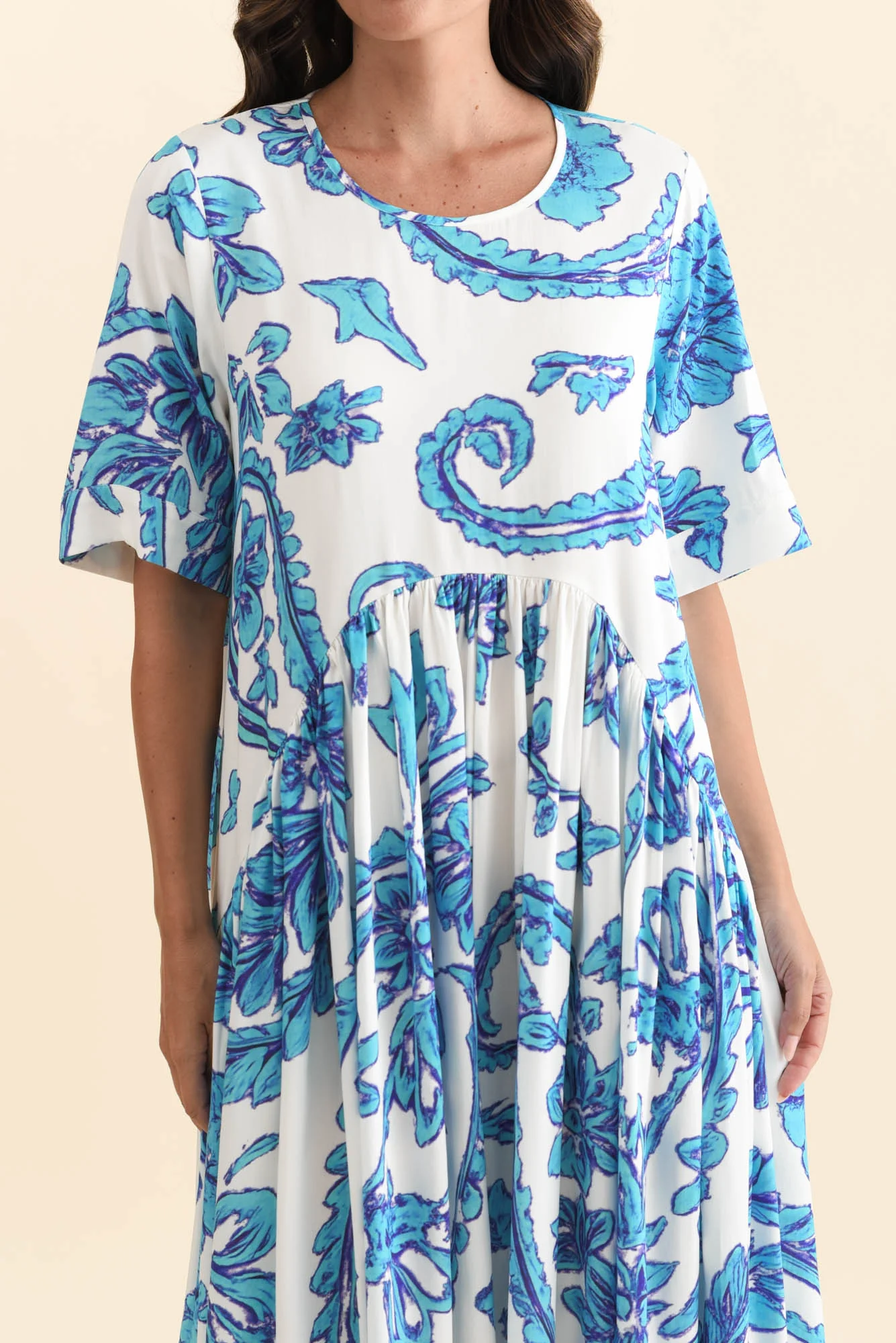 Kiana Blue Paisley Peak Dress - Image 6