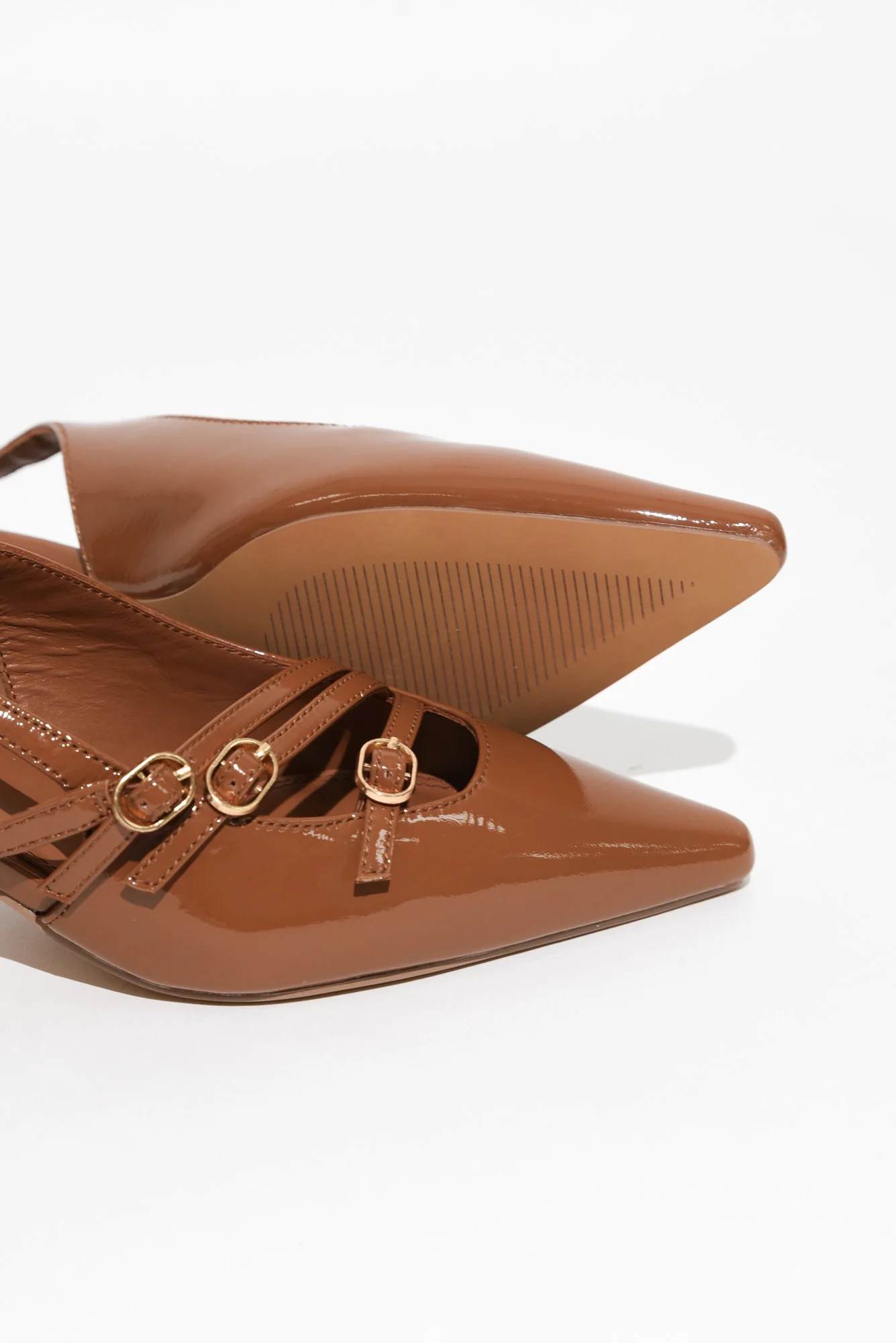 Kiara Brown Leather Slingback Heel - Image 3
