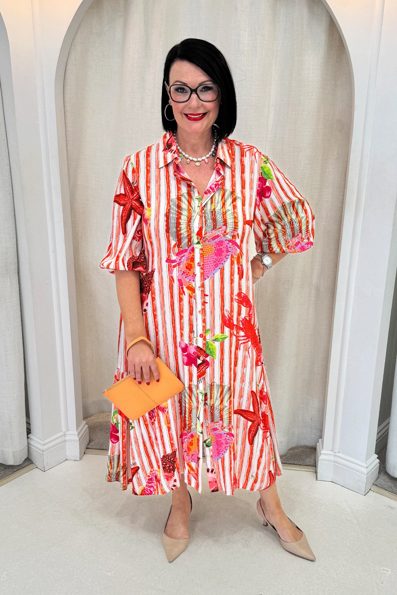 Kimma Red Sea Shirt Dress - Image 7