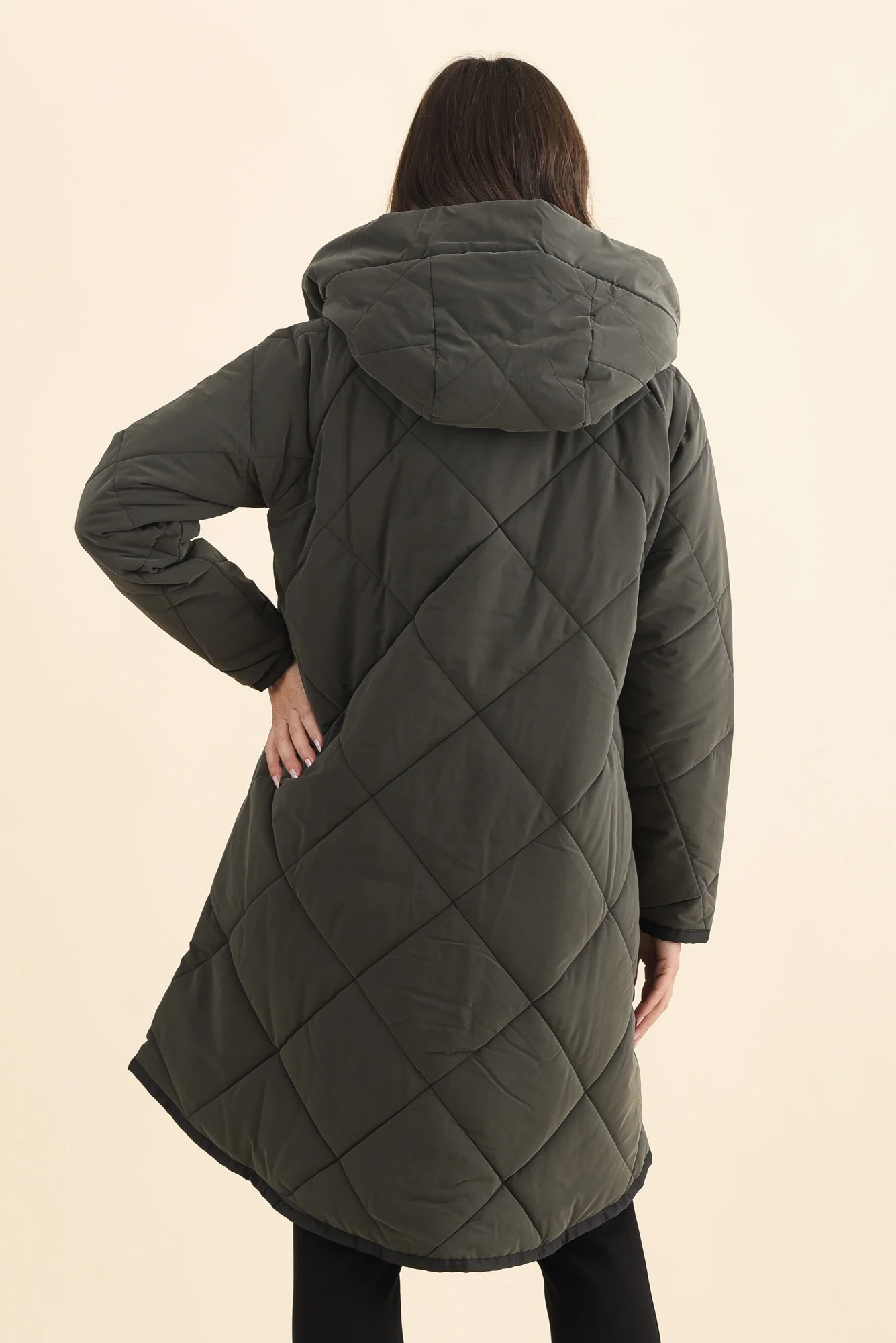 Koami Charcoal Quilted Hooded Coat - Image 4