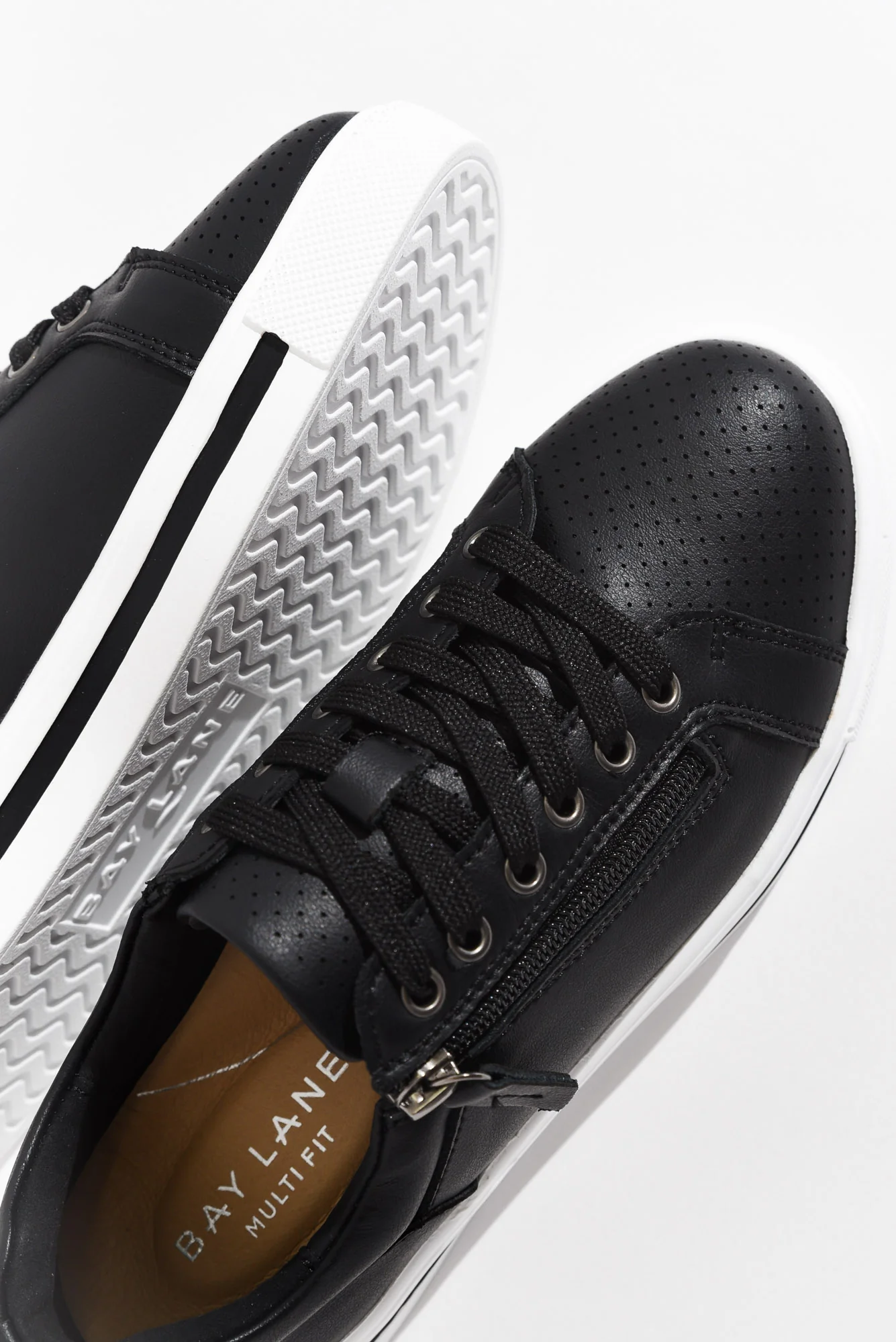 Koko Black Leather Zip Sneaker - Image 5