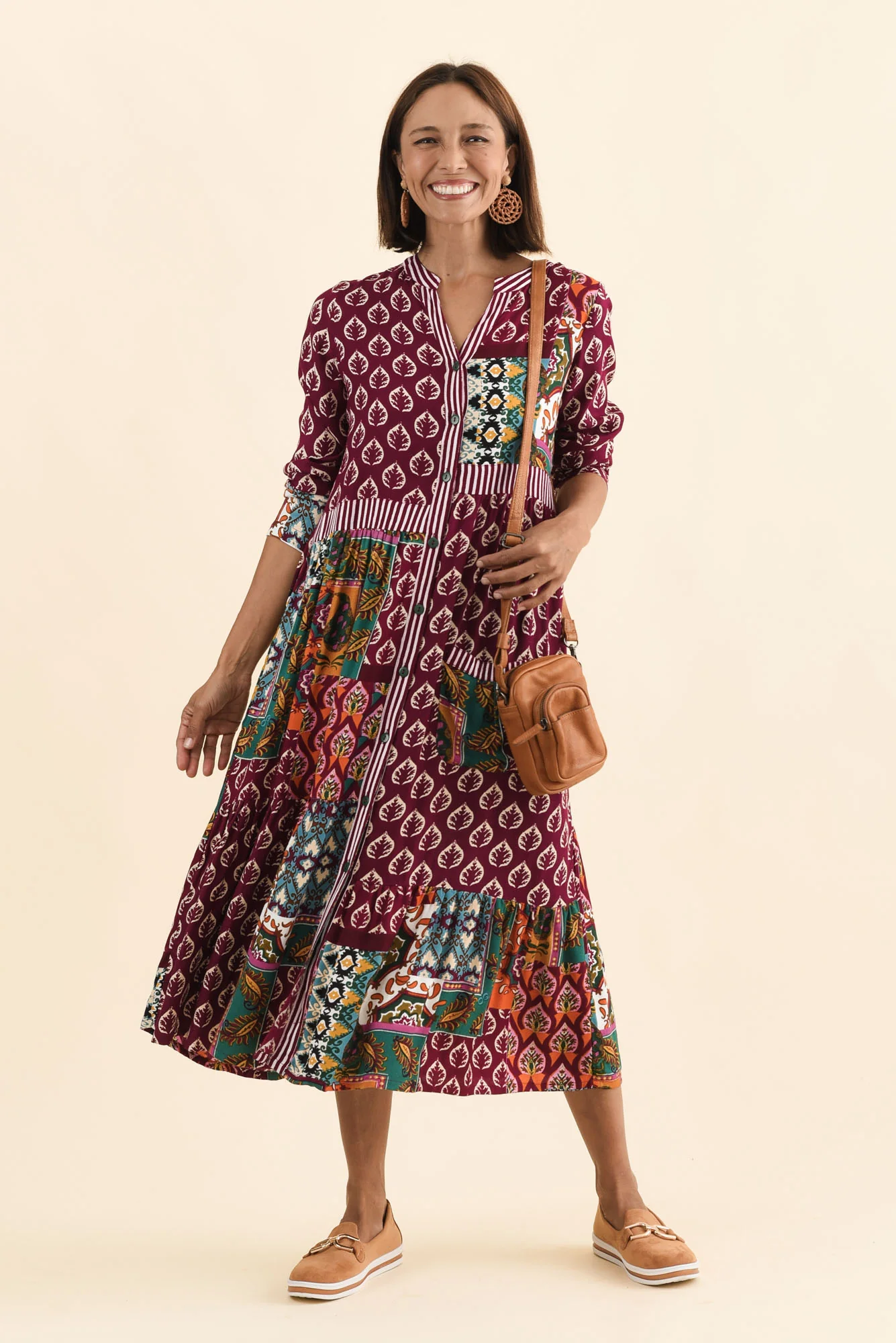 Lacala Purple Motif Button Dress