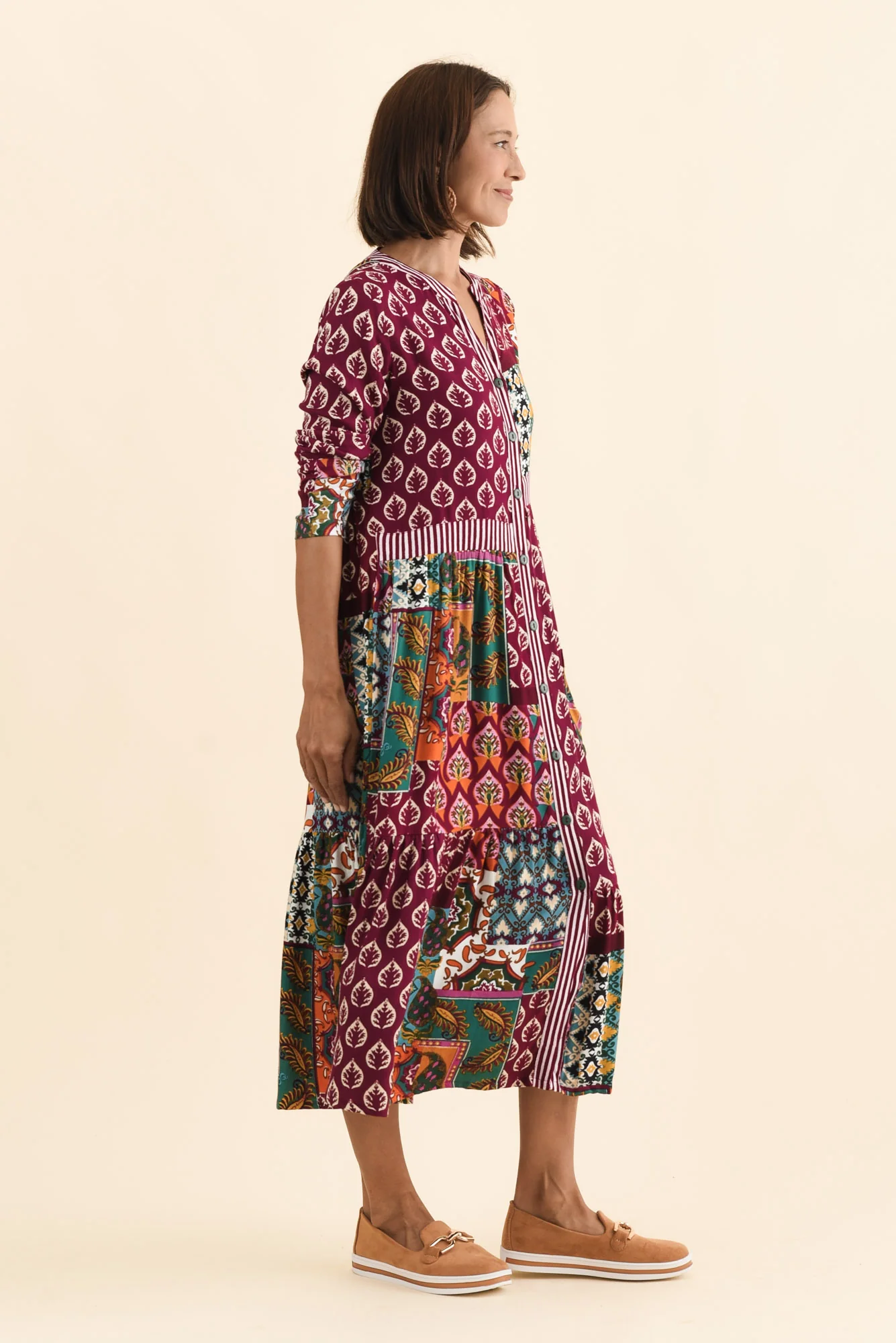 Lacala Purple Motif Button Dress - Image 3