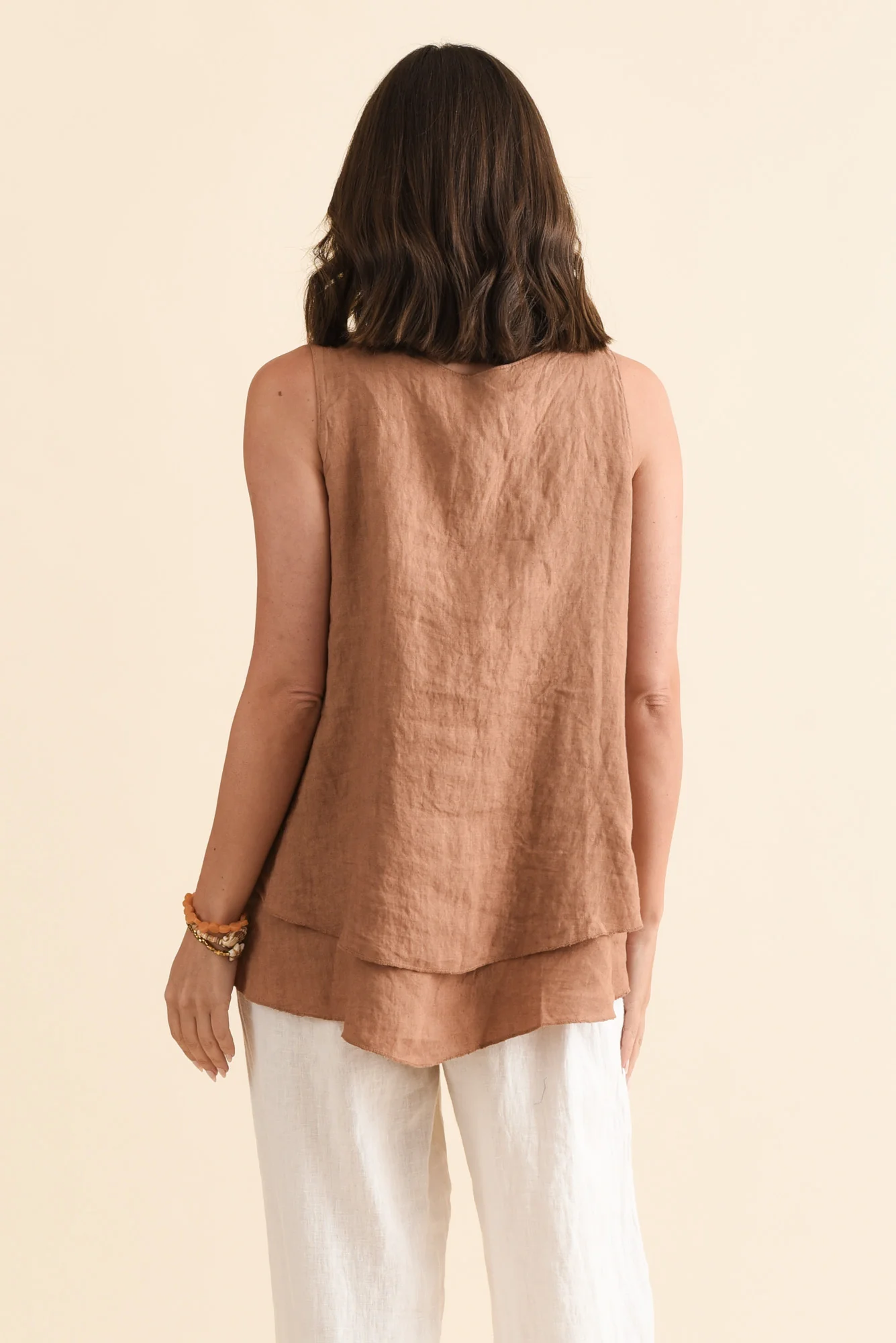 Lagos Rust Linen Layered Tank - Image 4