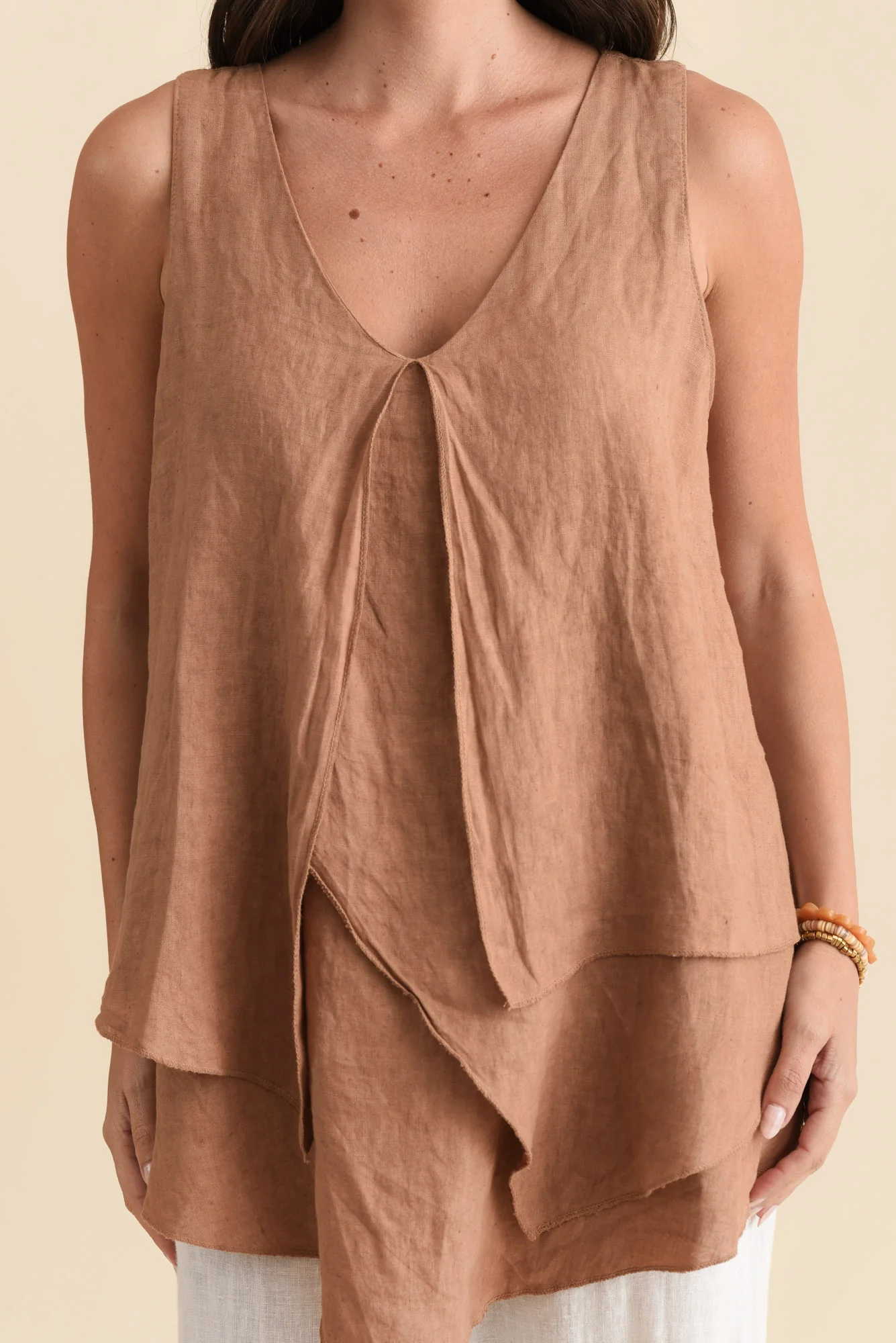 Lagos Rust Linen Layered Tank - Image 5