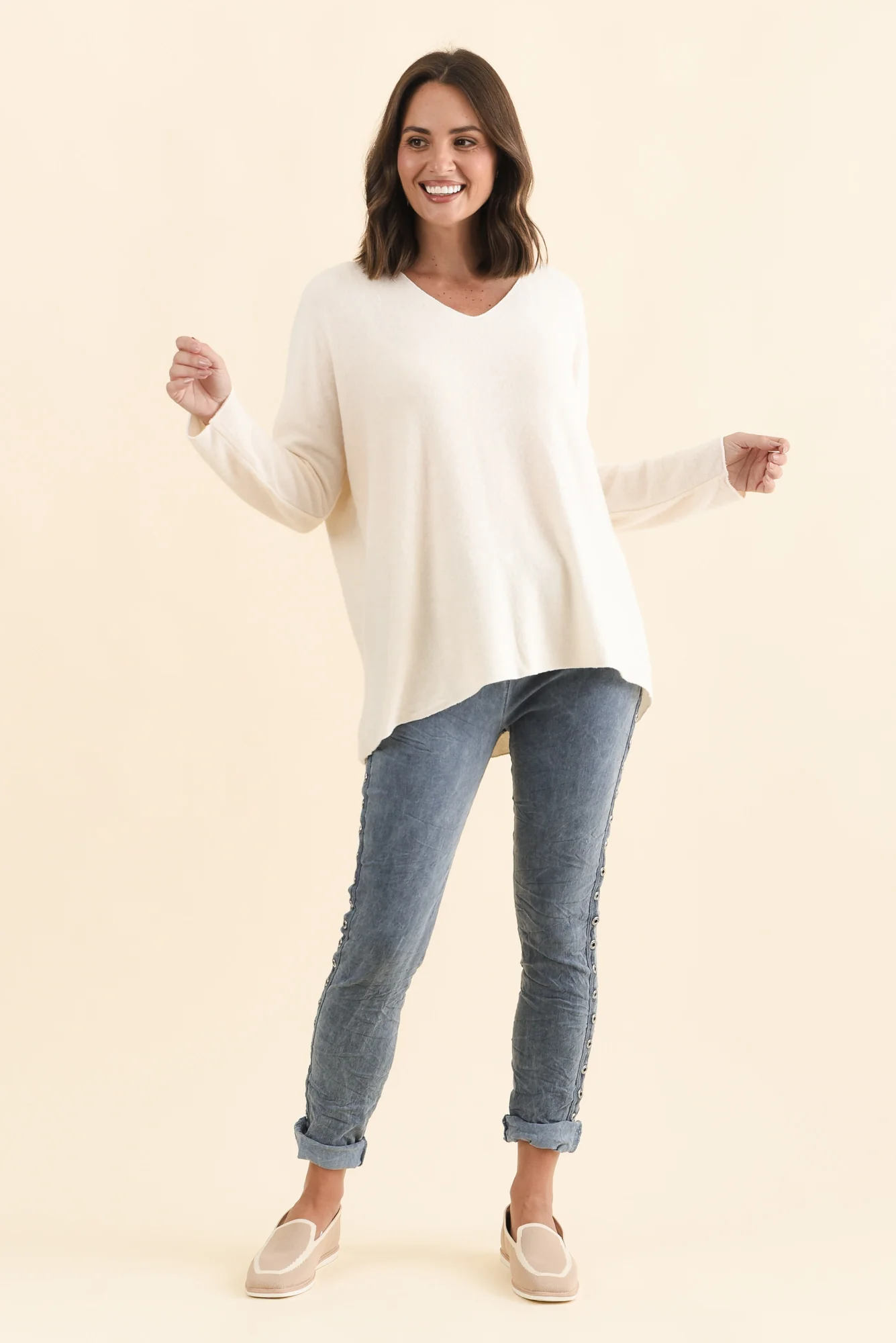 Lakin Cream Knit Jumper - Image 6