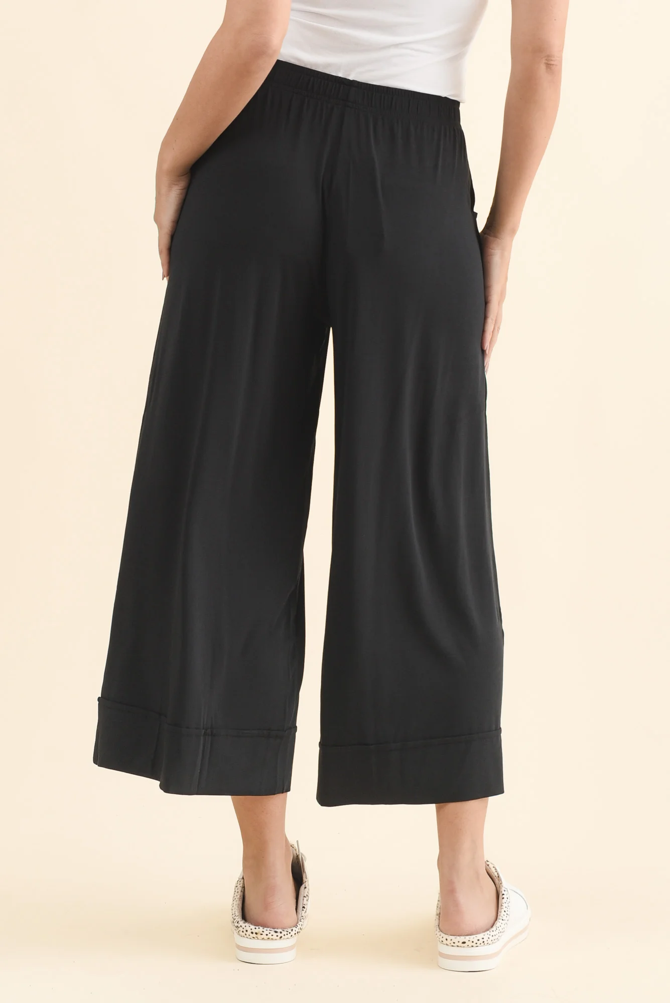Lena Black Micro Modal Resort Pants - Image 4