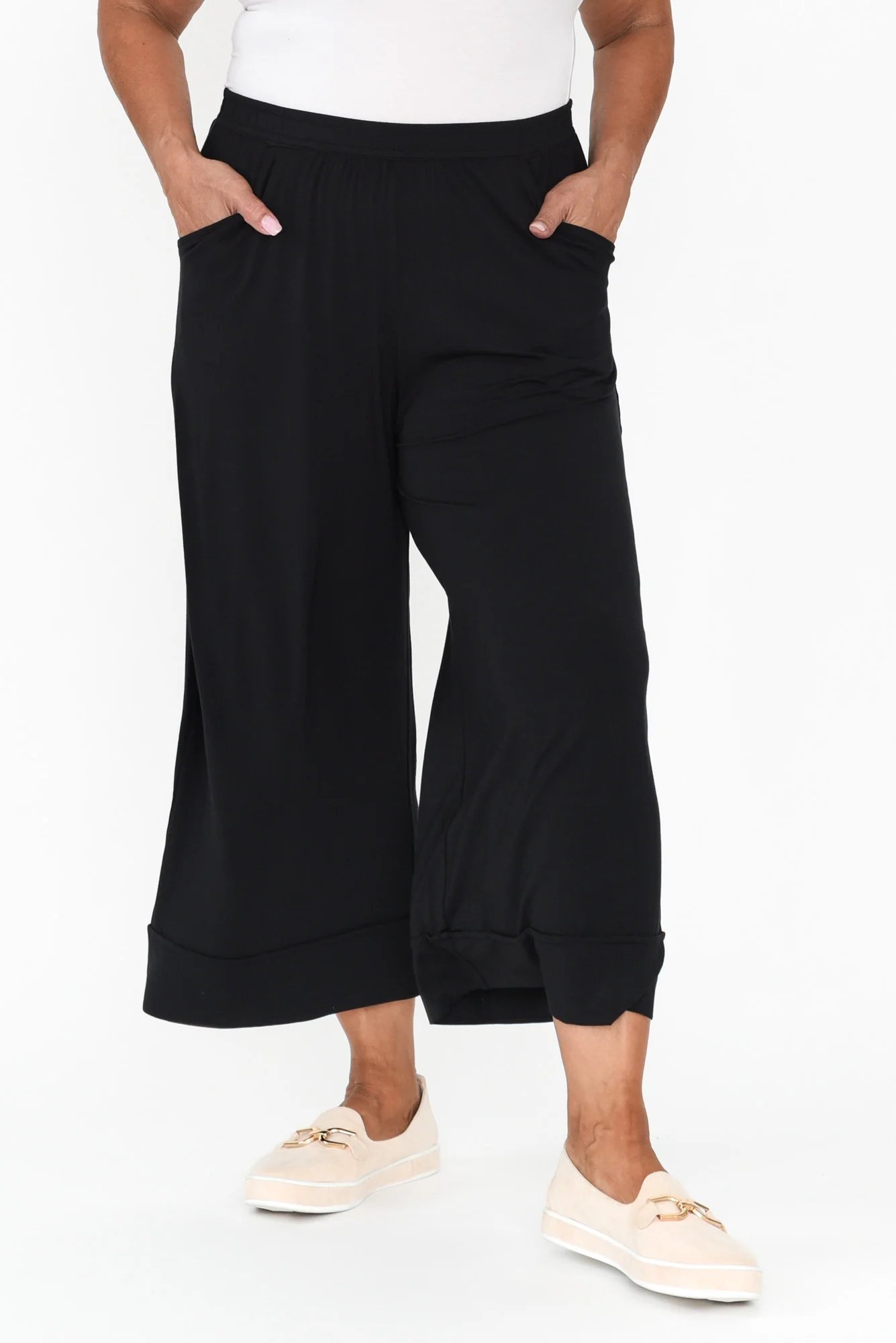 Lena Black Micro Modal Resort Pants - Image 7