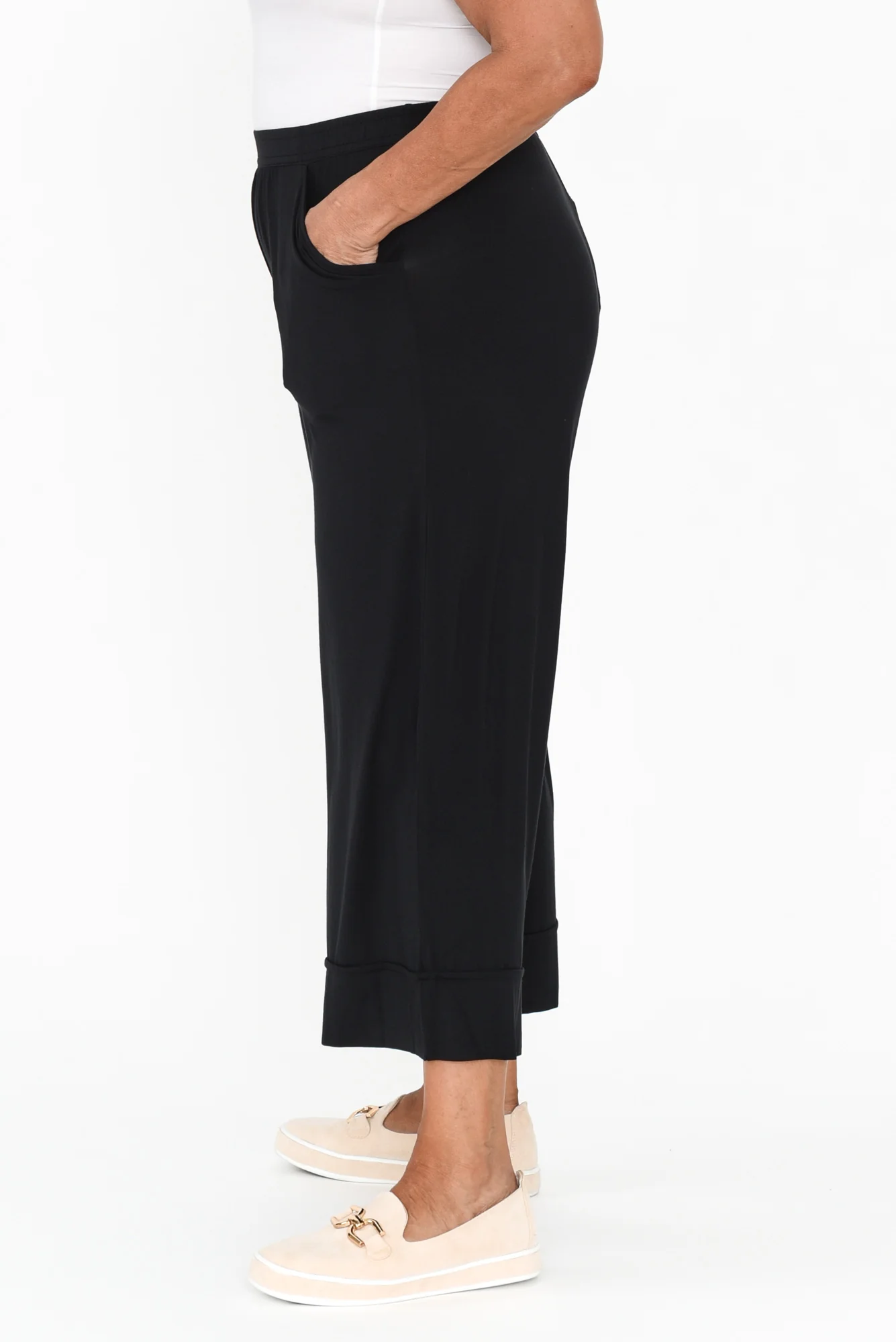 Lena Black Micro Modal Resort Pants - Image 8