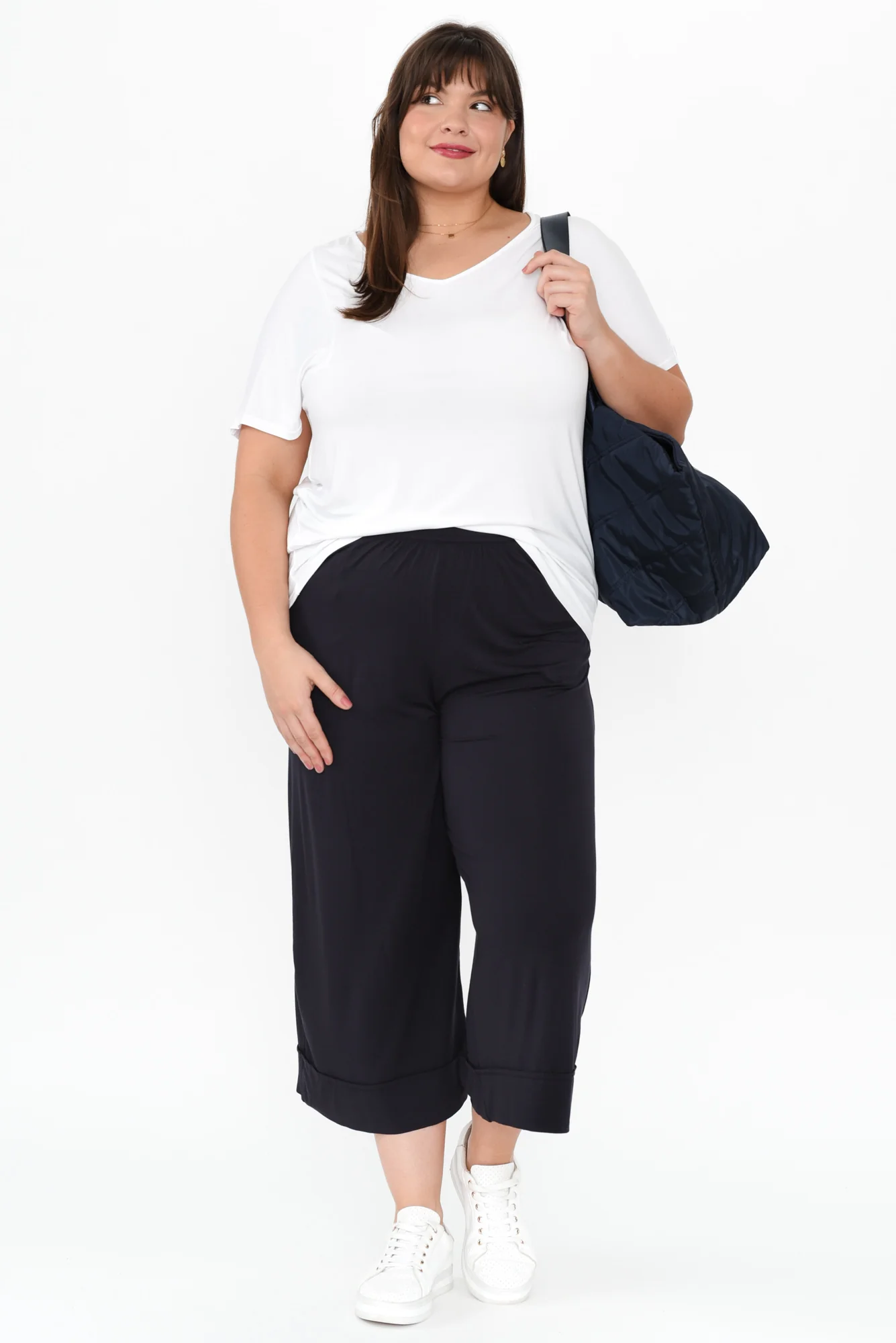 Lena Navy Micro Modal Resort Pants - Image 12