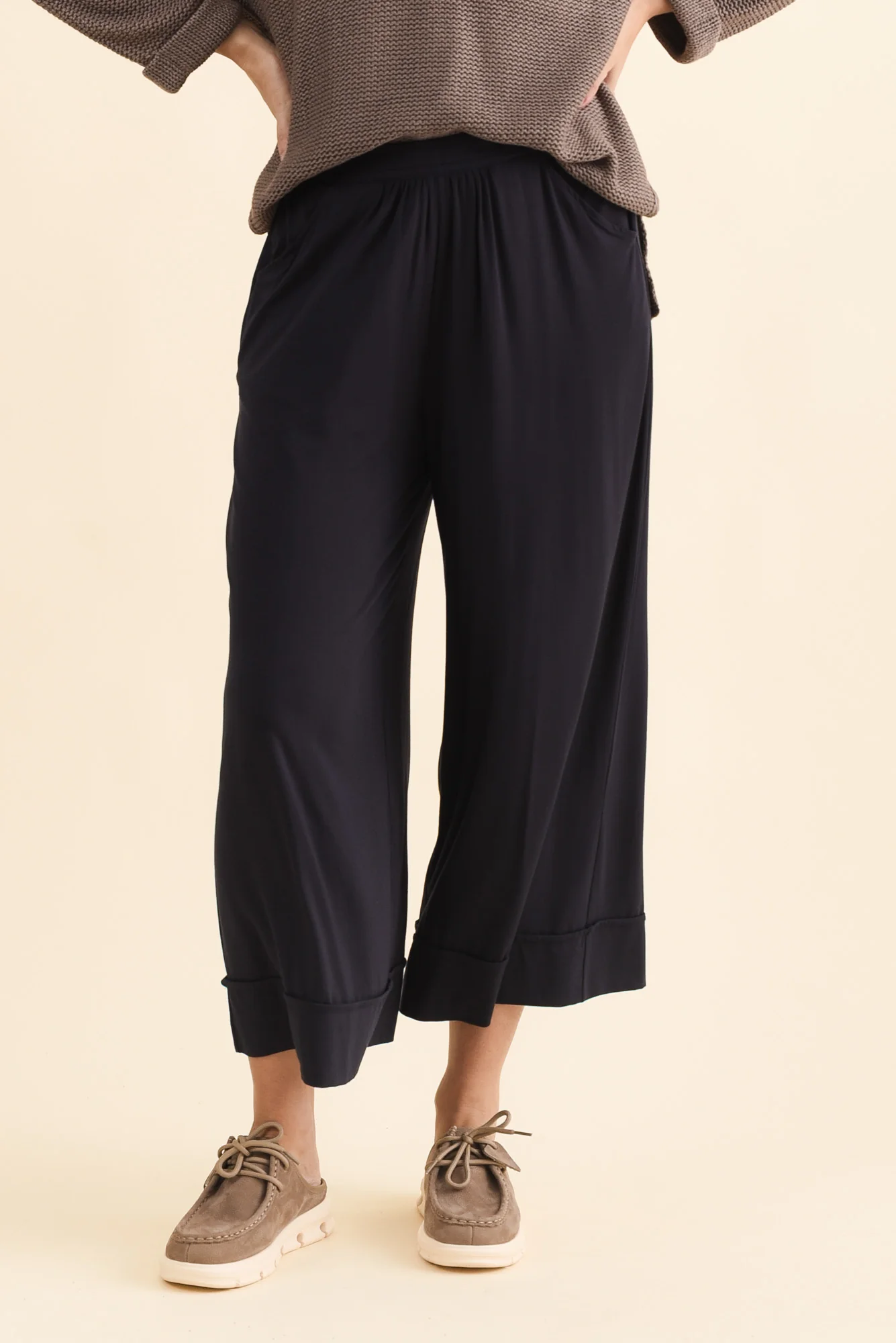 Lena Navy Micro Modal Resort Pants - Image 2