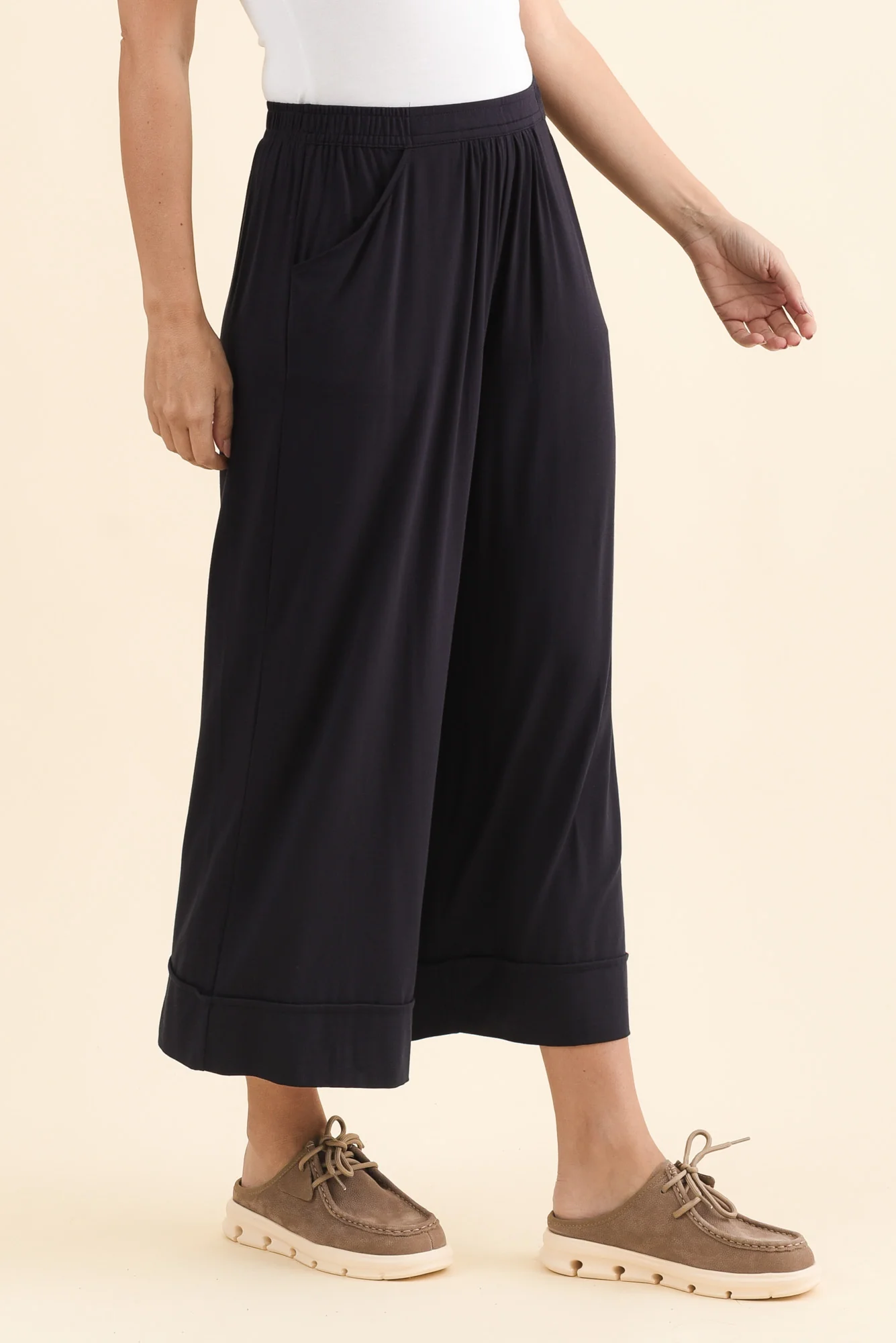 Lena Navy Micro Modal Resort Pants - Image 4