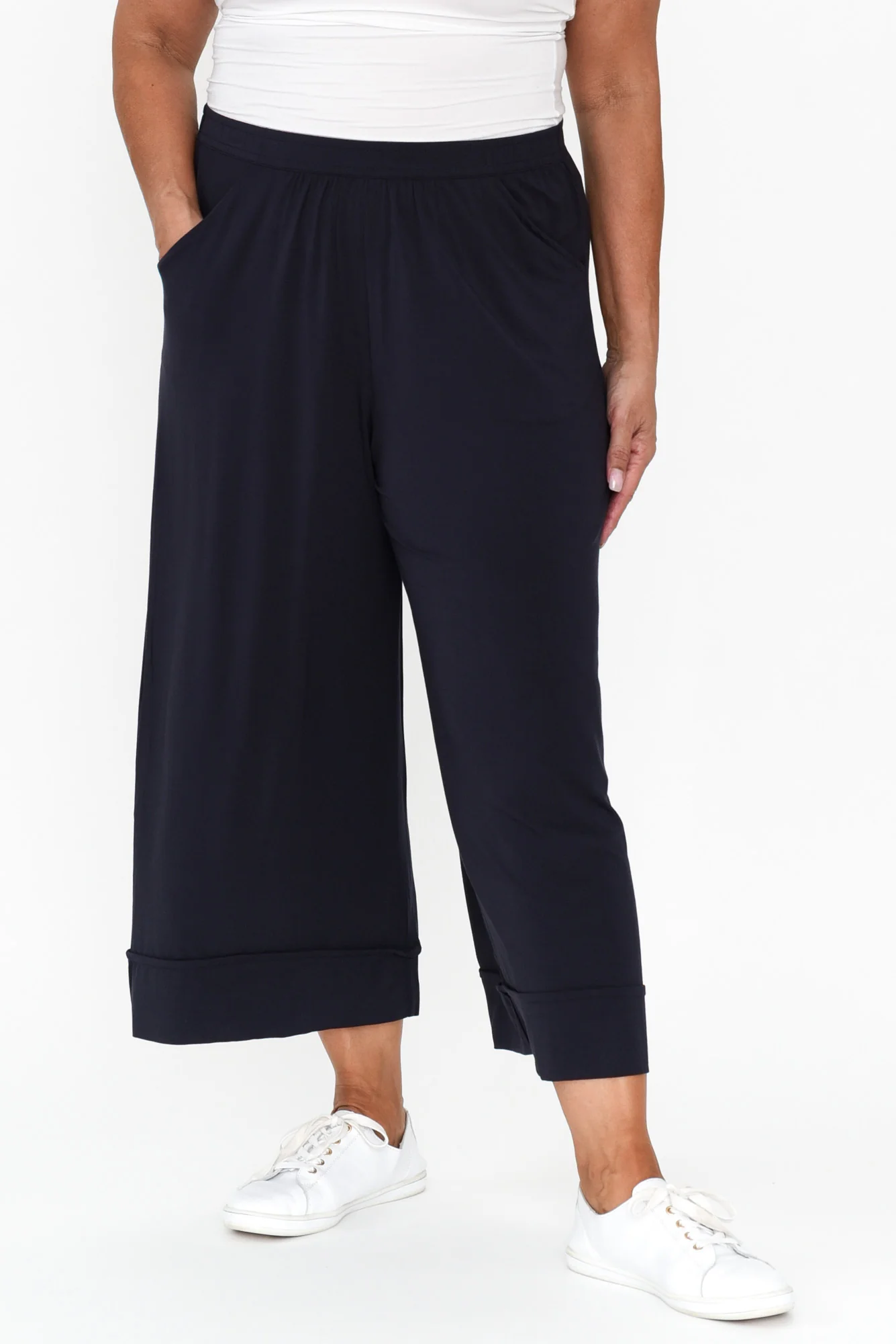 Lena Navy Micro Modal Resort Pants - Image 8